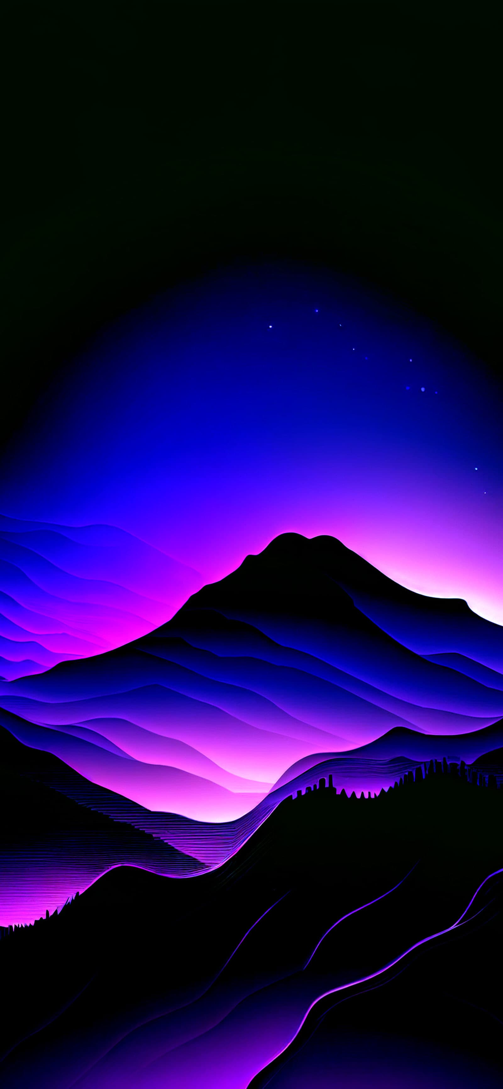 Synthwave Mountain Vista - Pro phone wallpaper