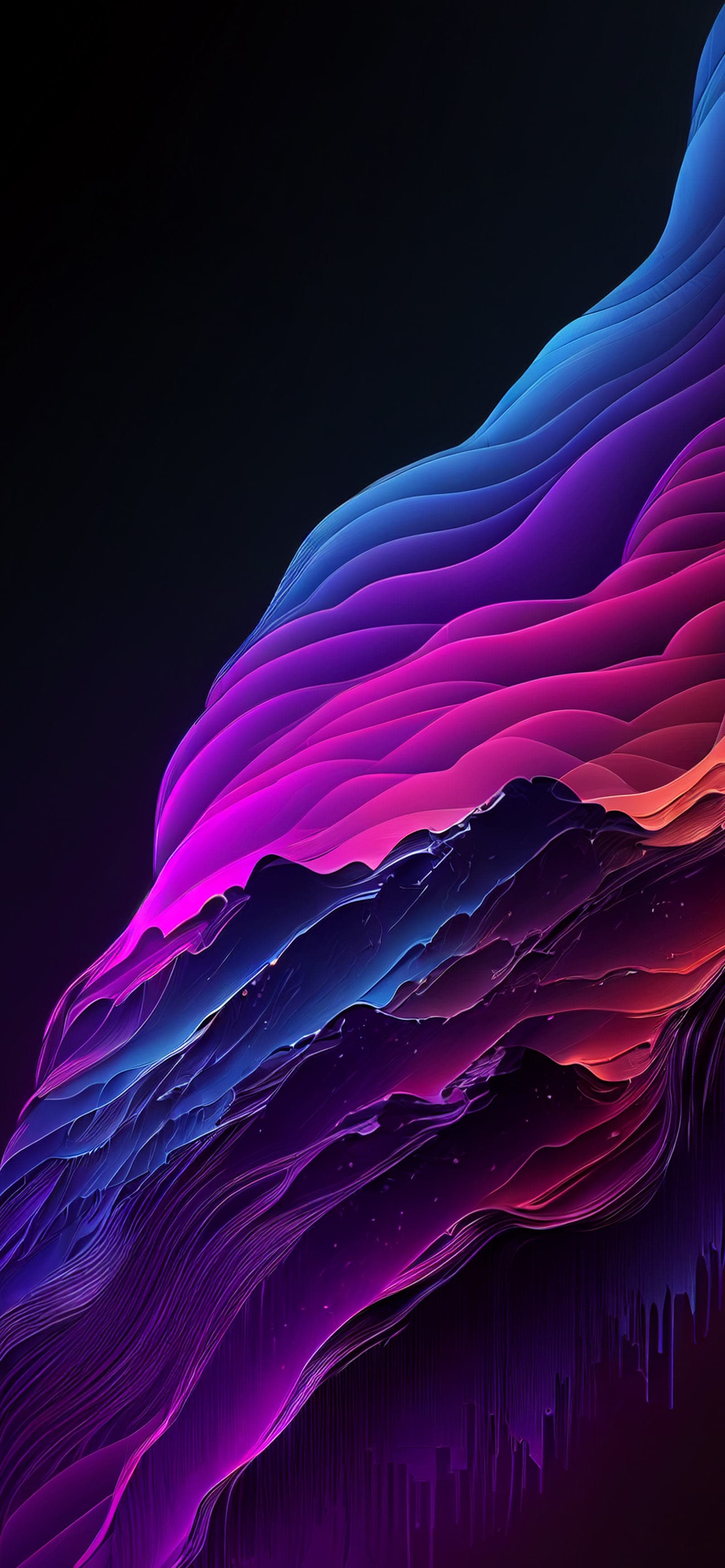Neon Topography - Pro phone wallpaper