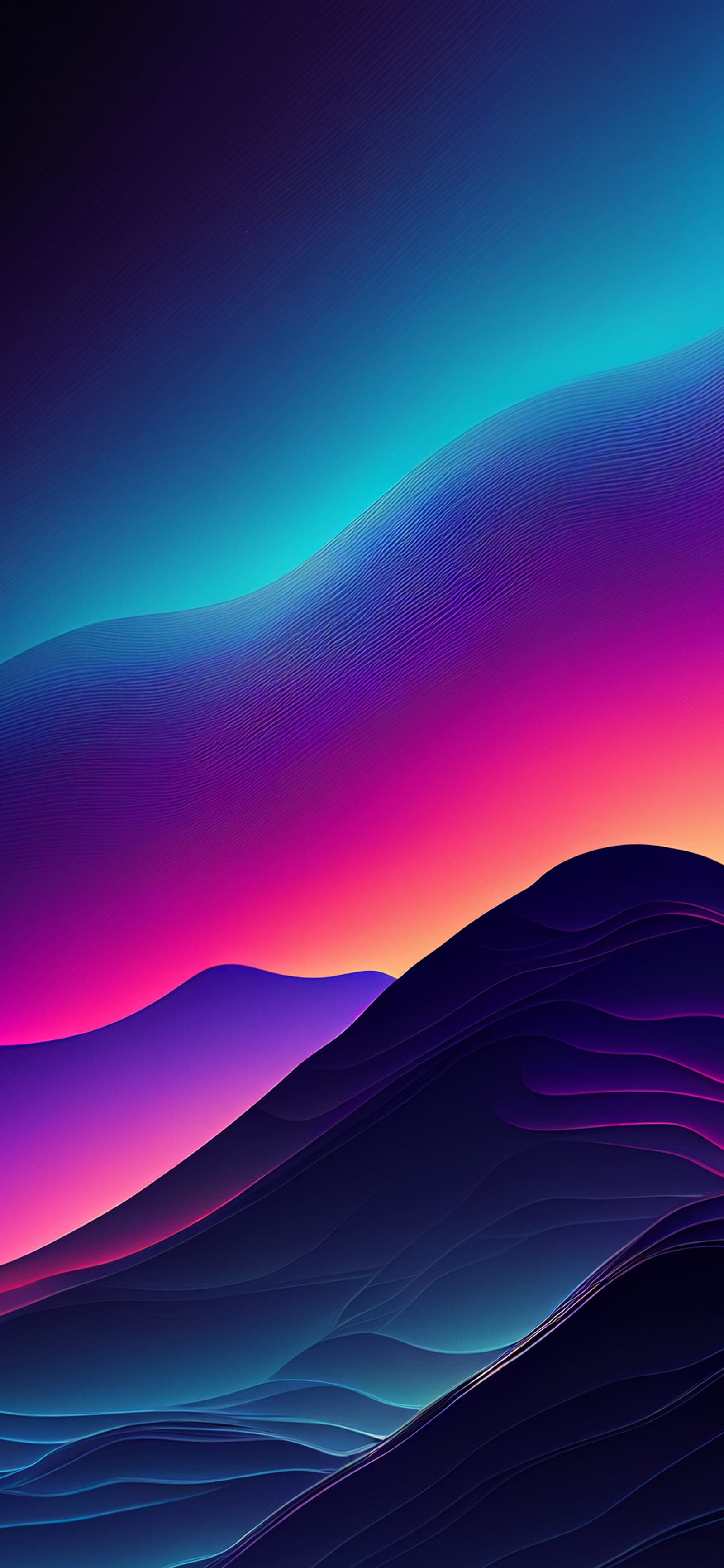 Neon Mountainscape - Pro phone wallpaper
