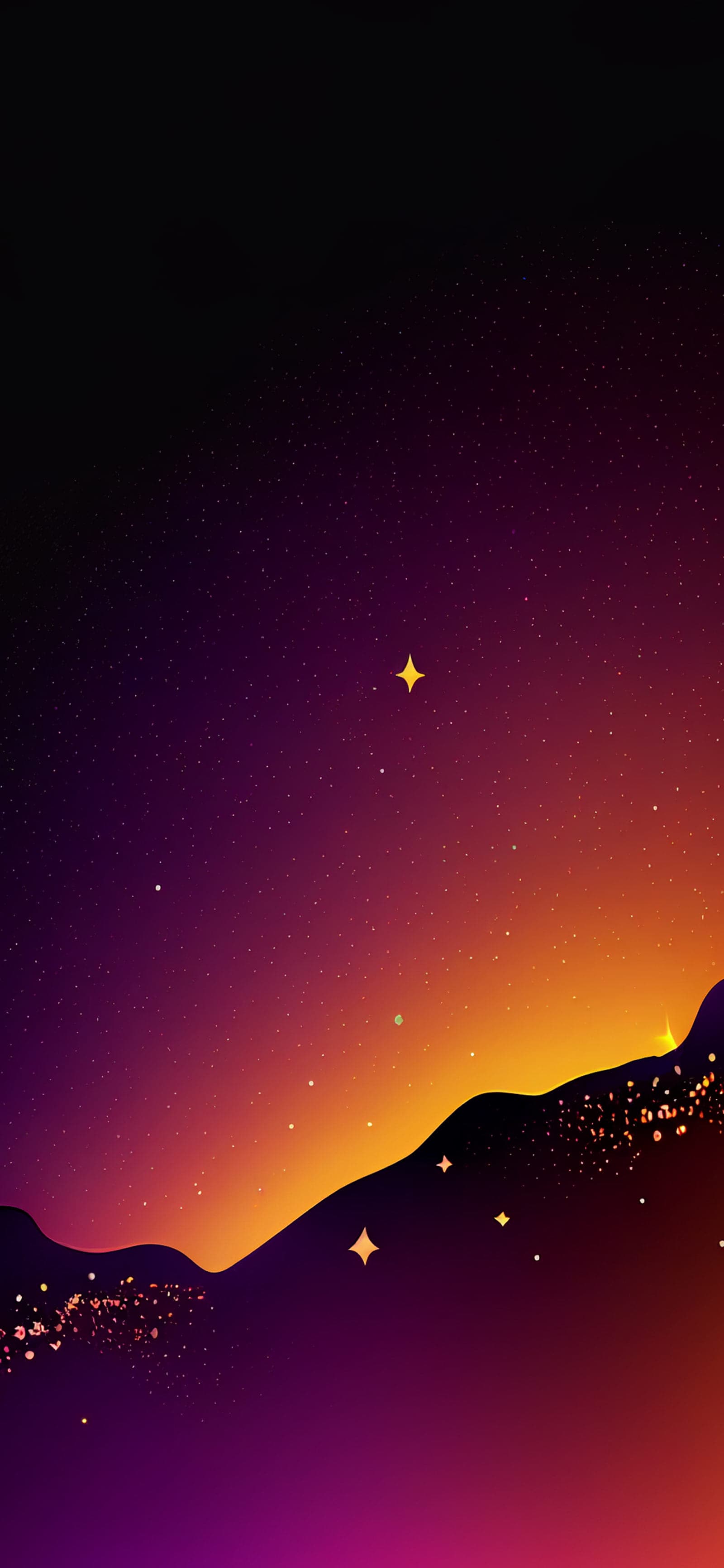 Starlit Mountain Glow - Pro phone wallpaper