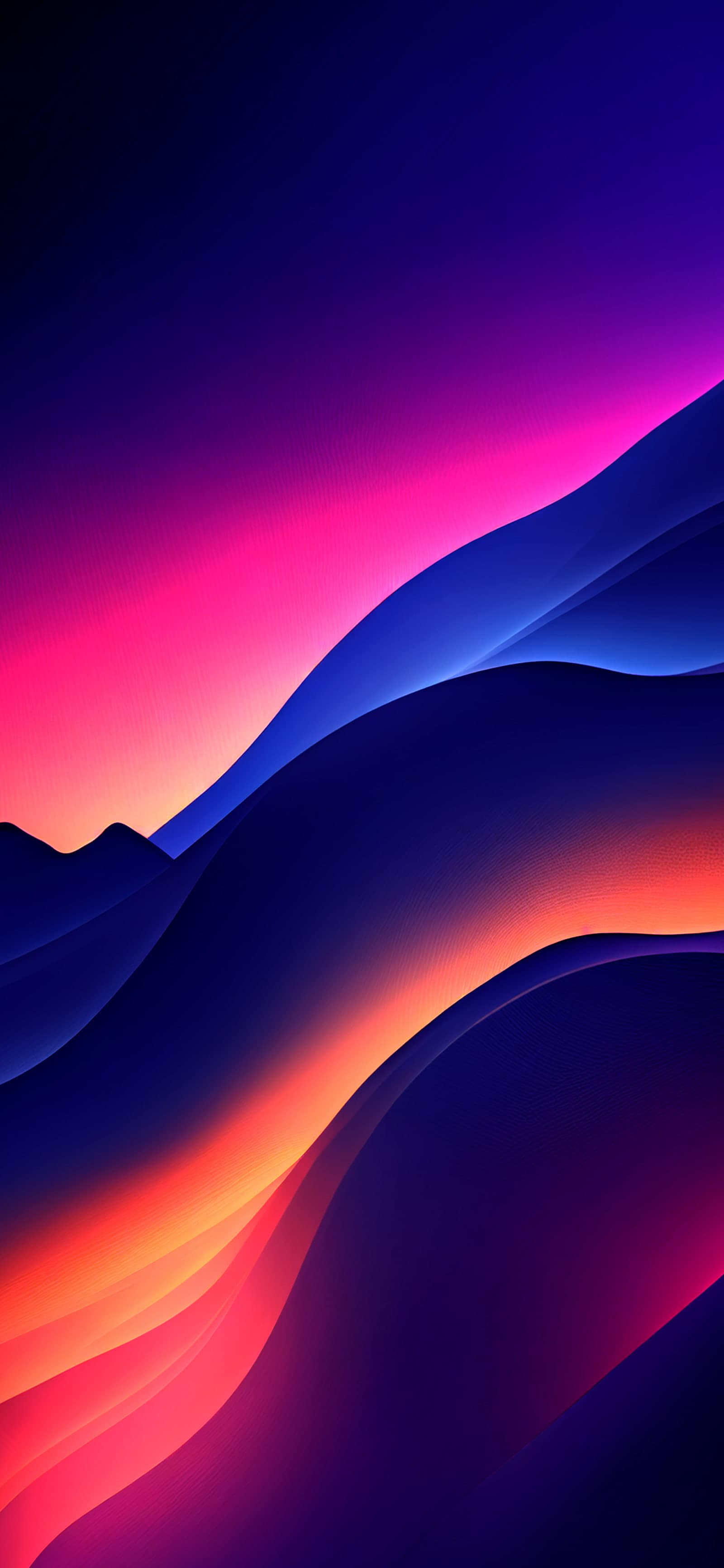Neon Gradient Hills - Pro phone wallpaper