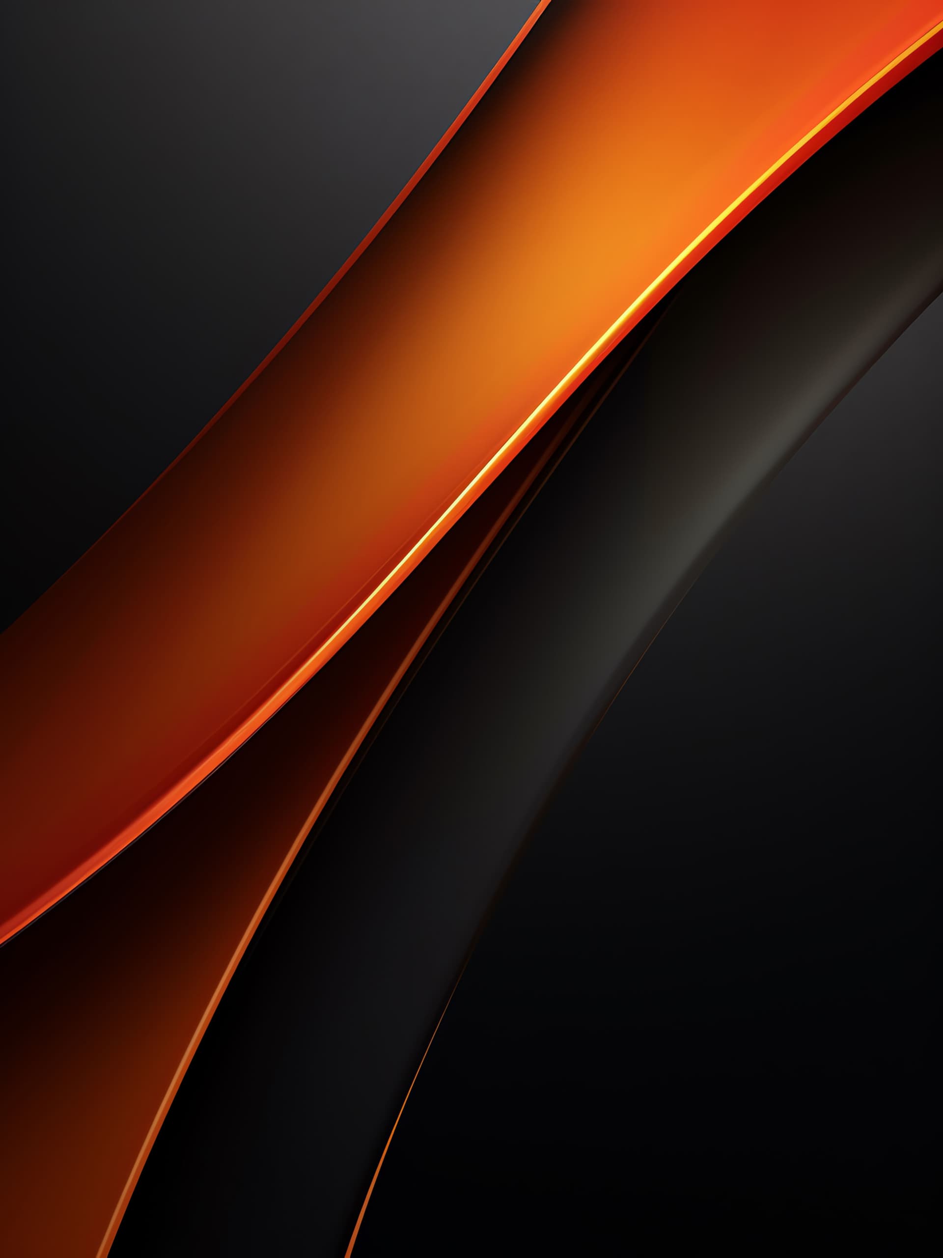 Orange Metallic Curves - Pro phone wallpaper