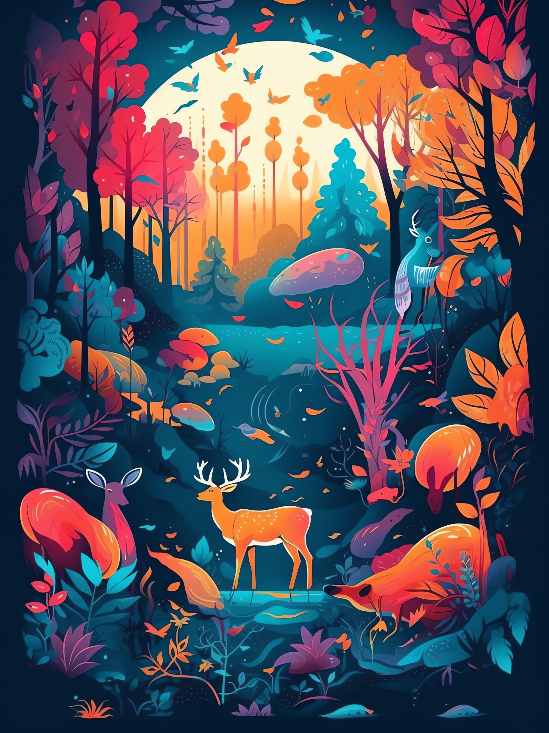 Enchanted Forest Scene - Pro phone wallpaper