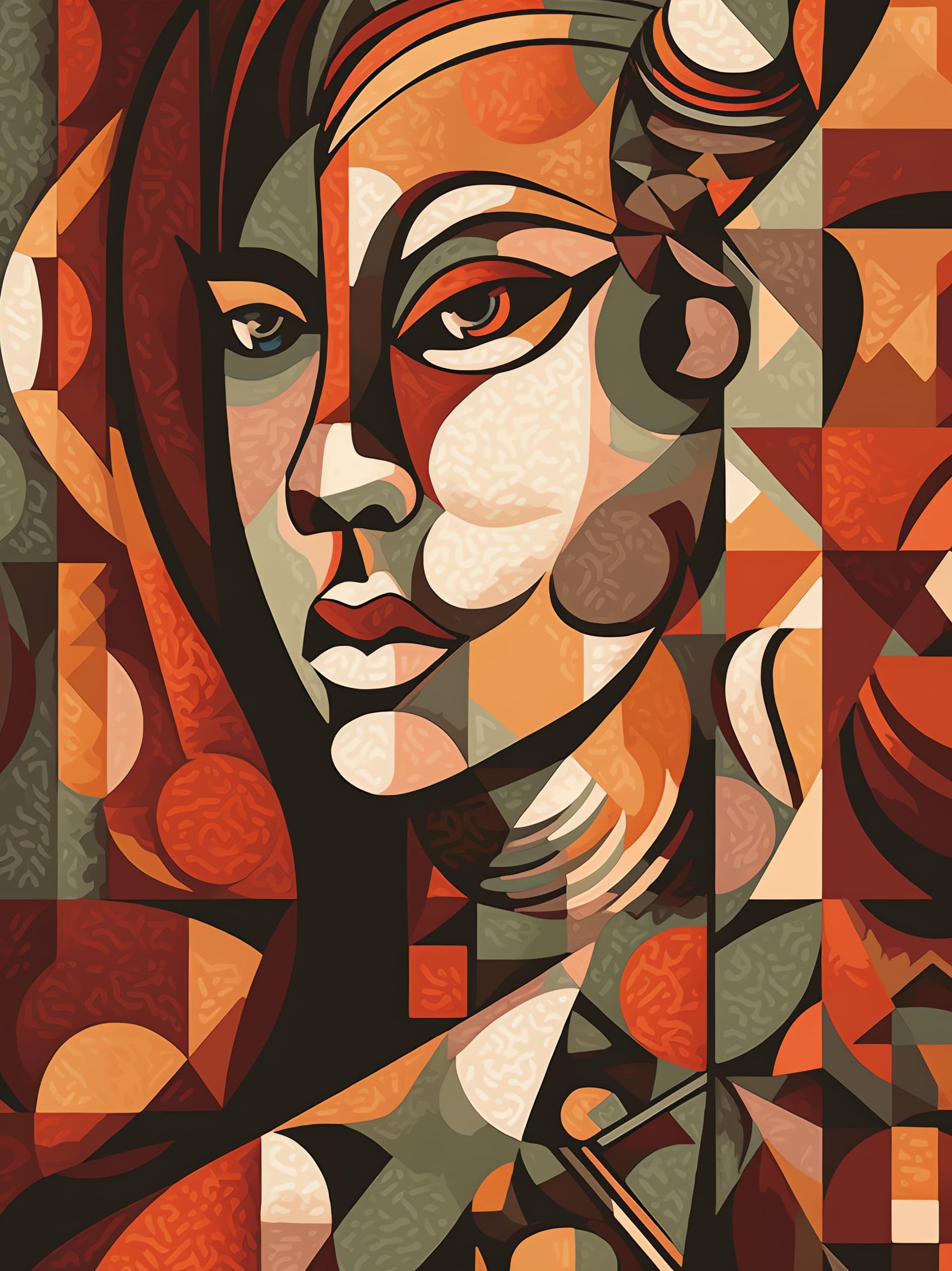 Geometric Portrait Art - Pro phone wallpaper