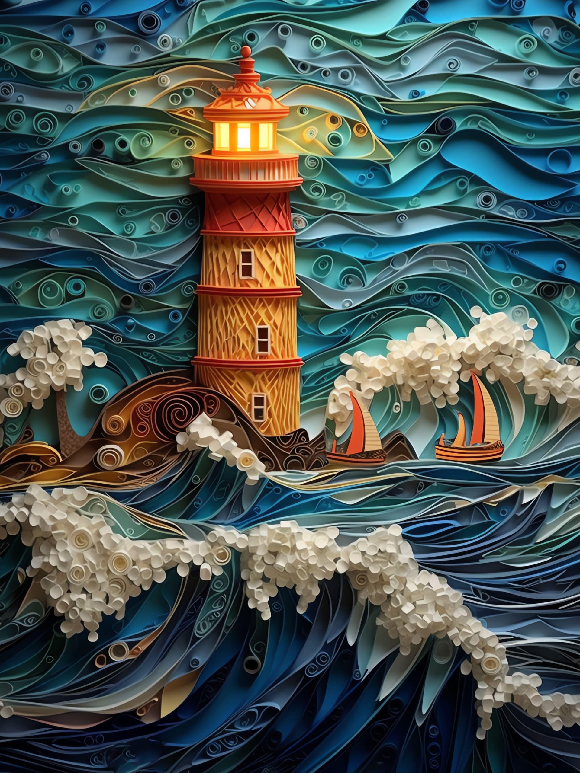 Quilled Ocean - Pro phone wallpaper
