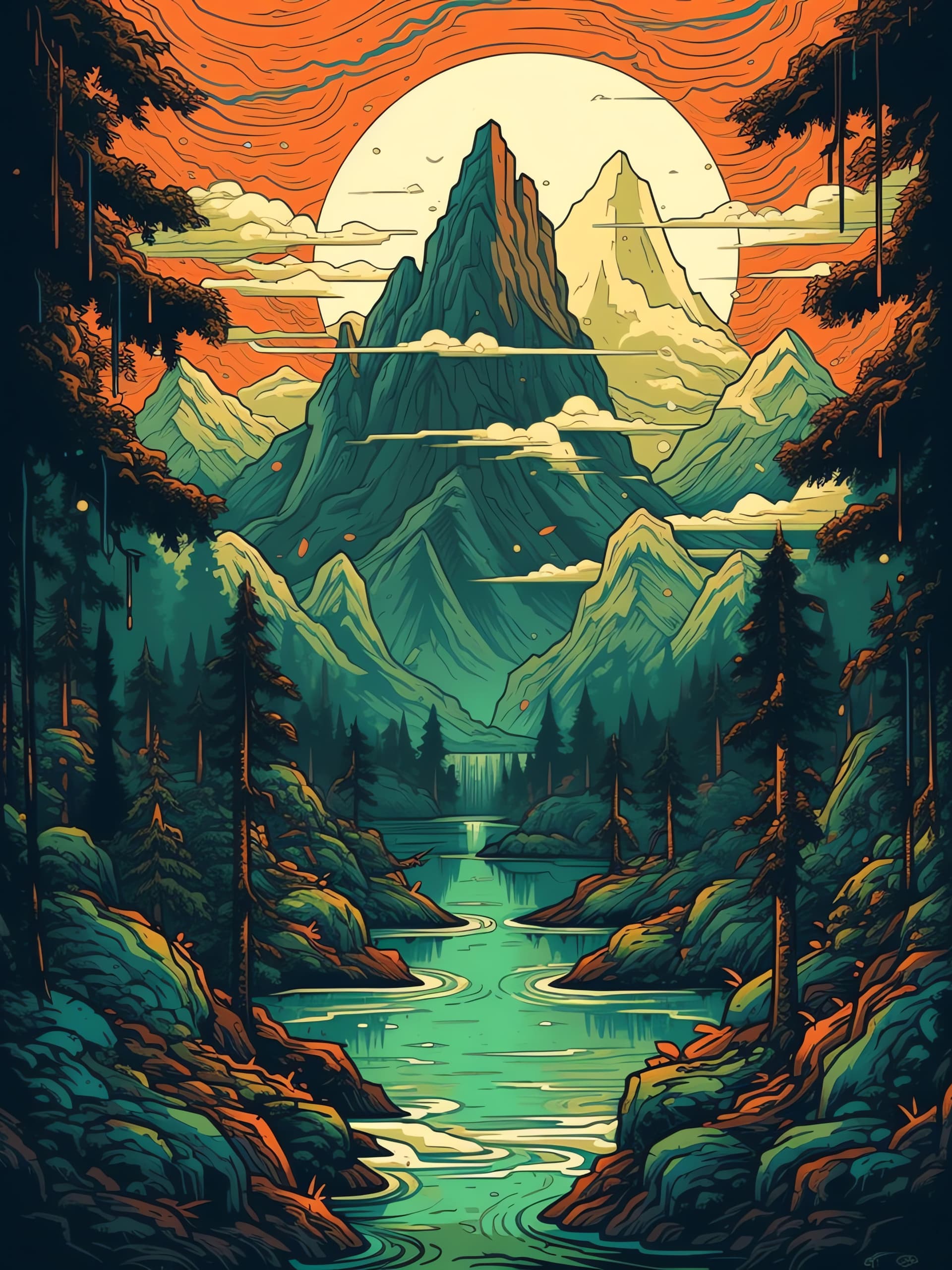 Mountain Lake Scenery - Pro phone wallpaper
