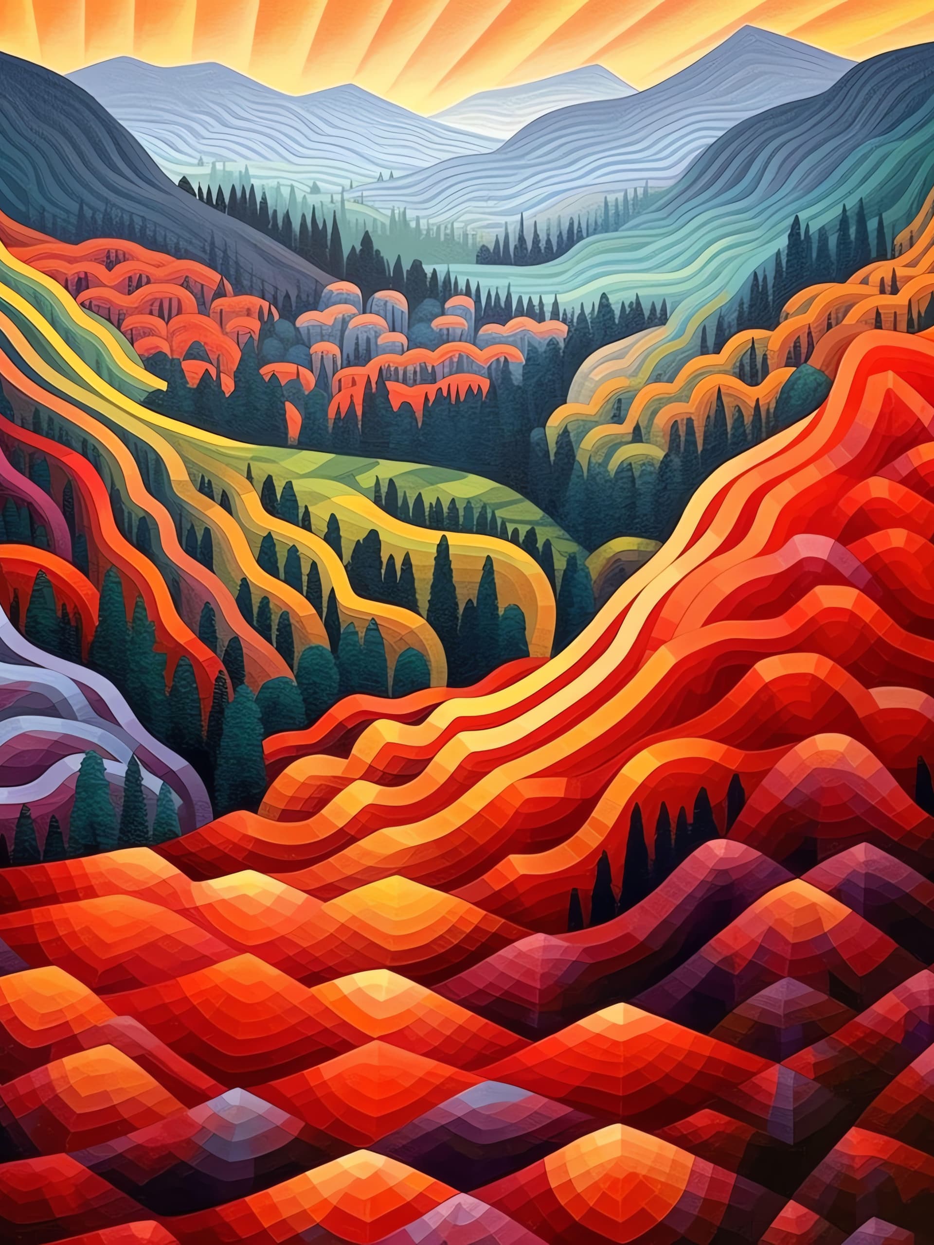 Colorful Valley Vista - Pro phone wallpaper