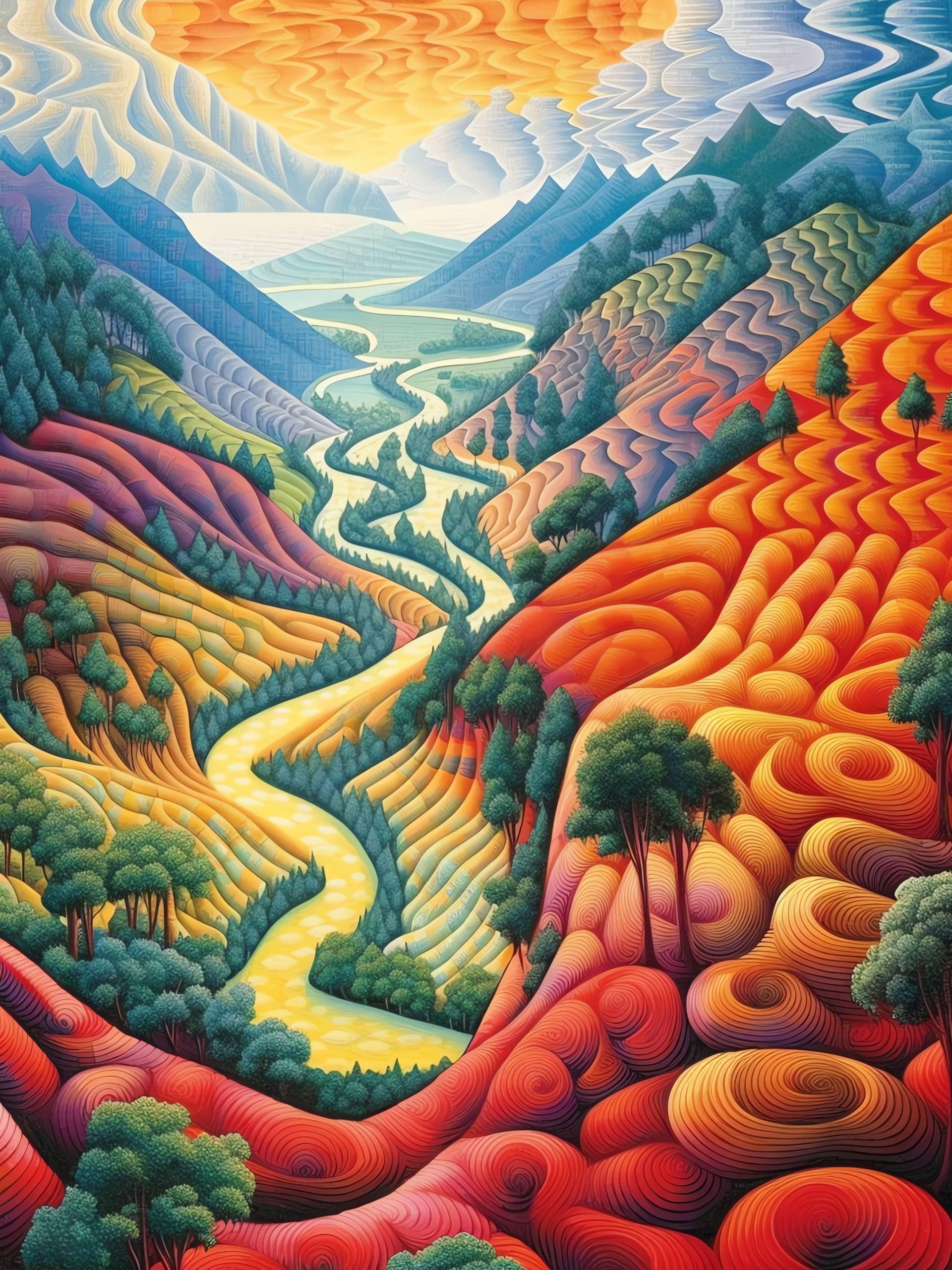 Colorful Valley Fields - Pro phone wallpaper