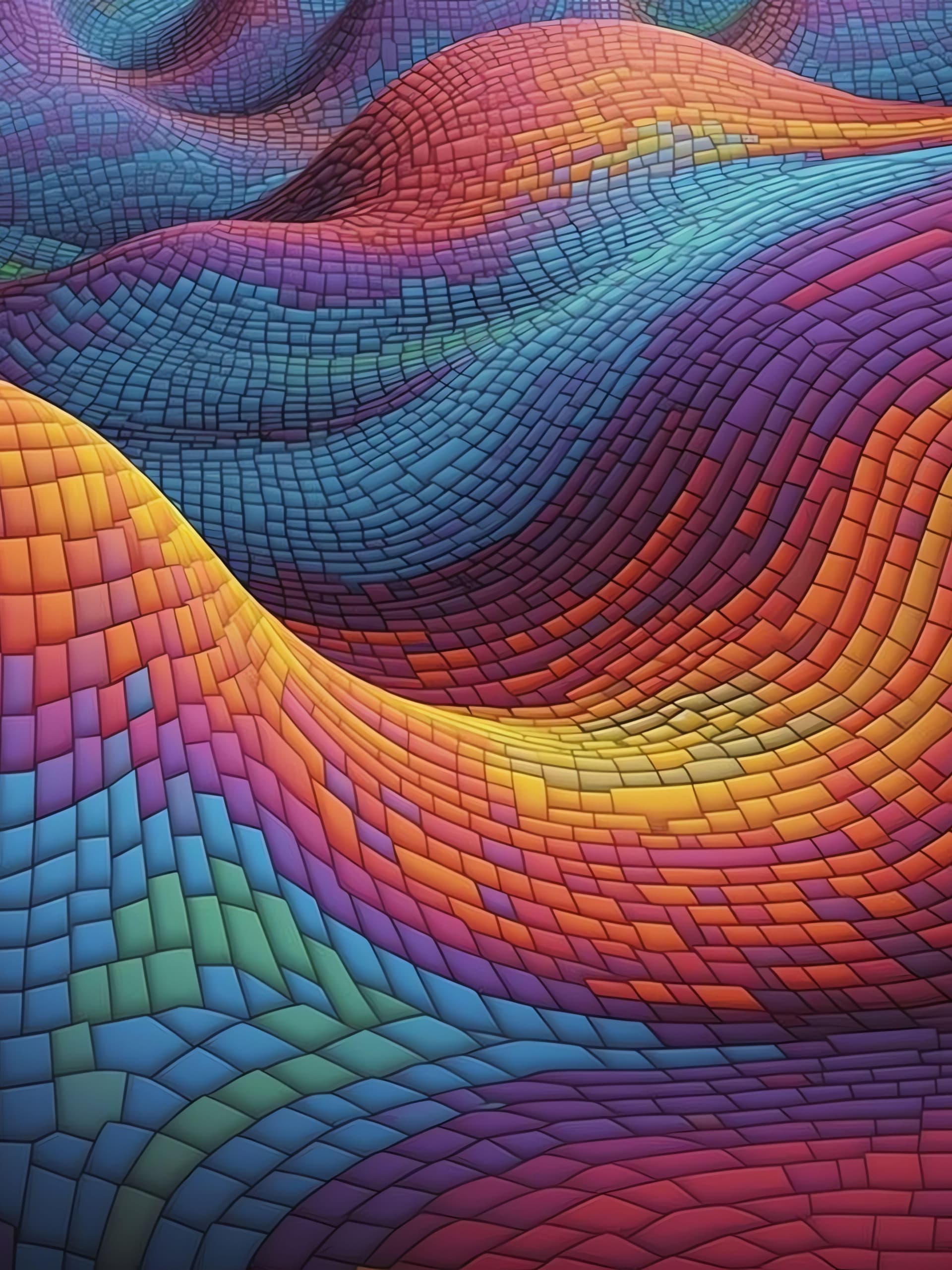 Tiled Terrain Waves - Pro phone wallpaper