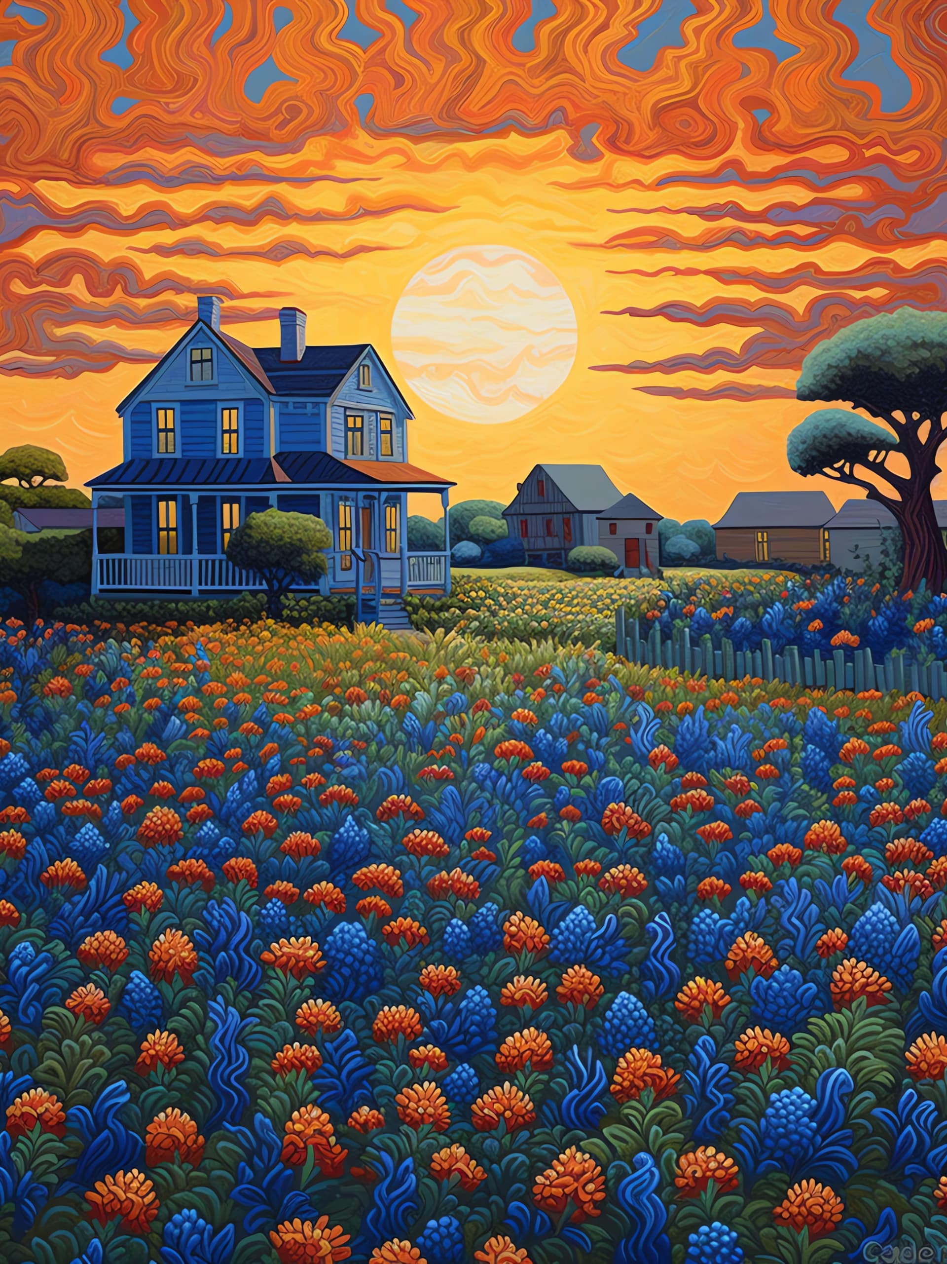Rural Sunset Home - Pro phone wallpaper