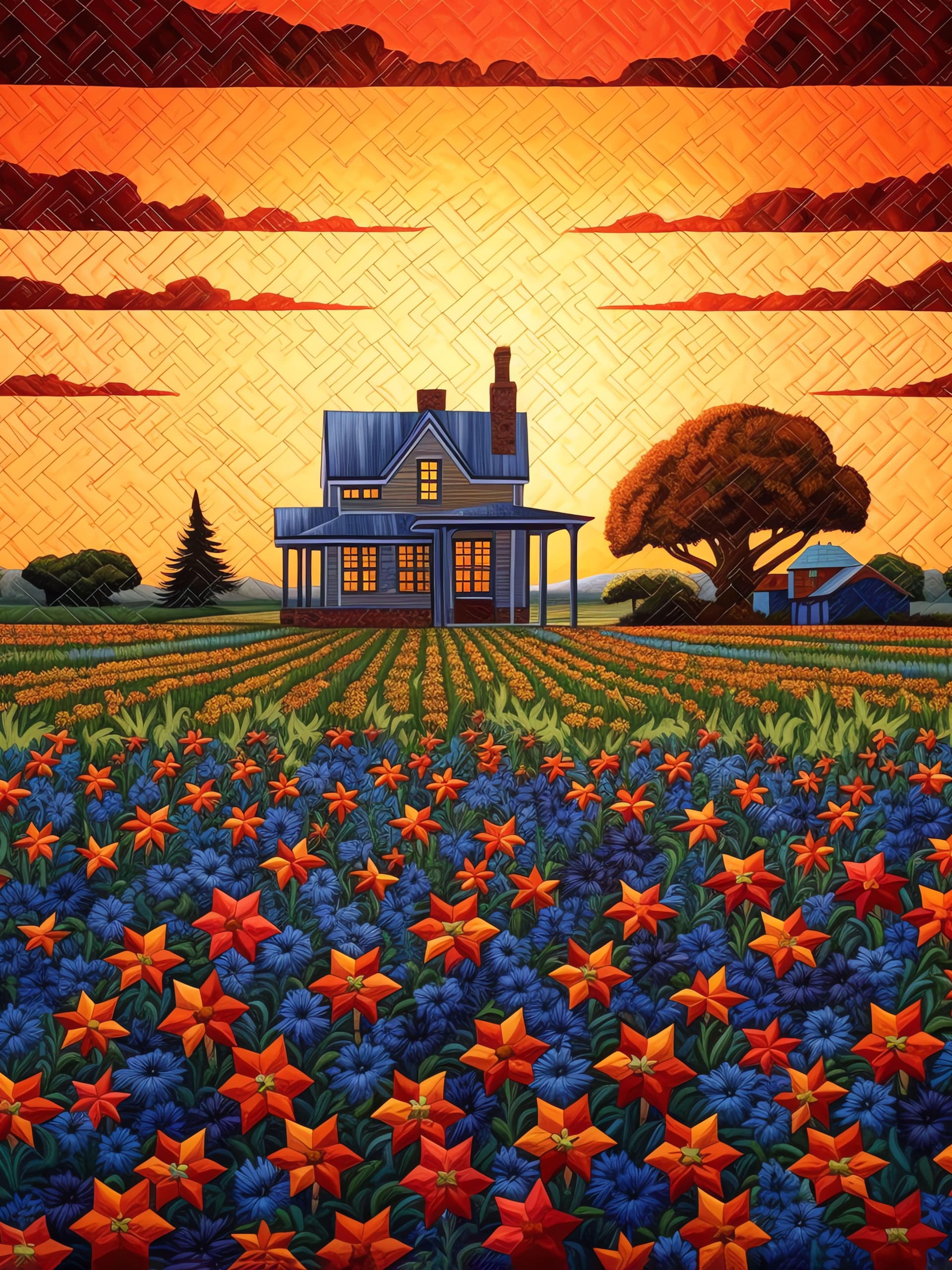 Floral Country Home - Pro phone wallpaper