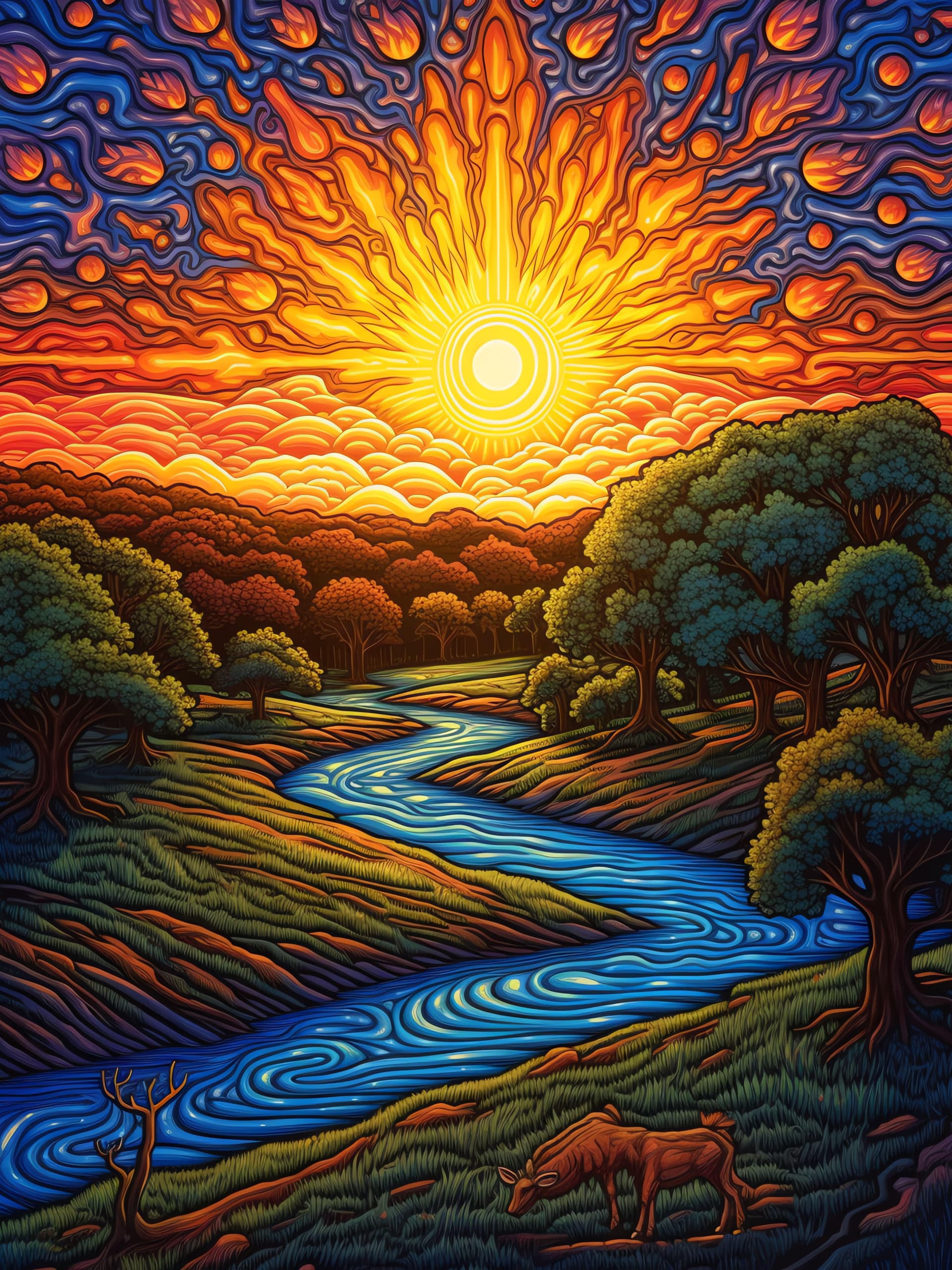 River Glow Art - Pro phone wallpaper