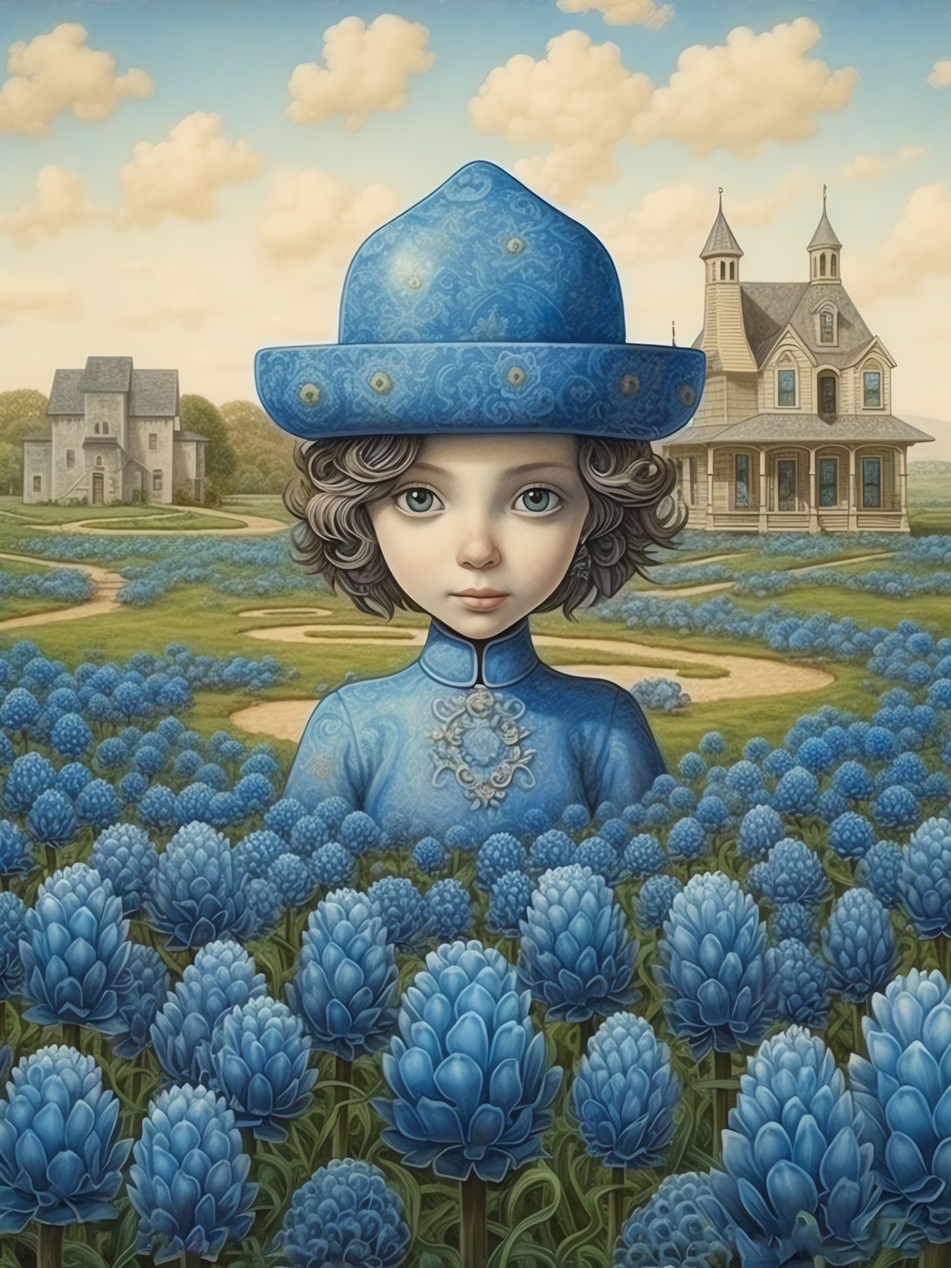 Bluebonnet Girl Portrait - Pro phone wallpaper