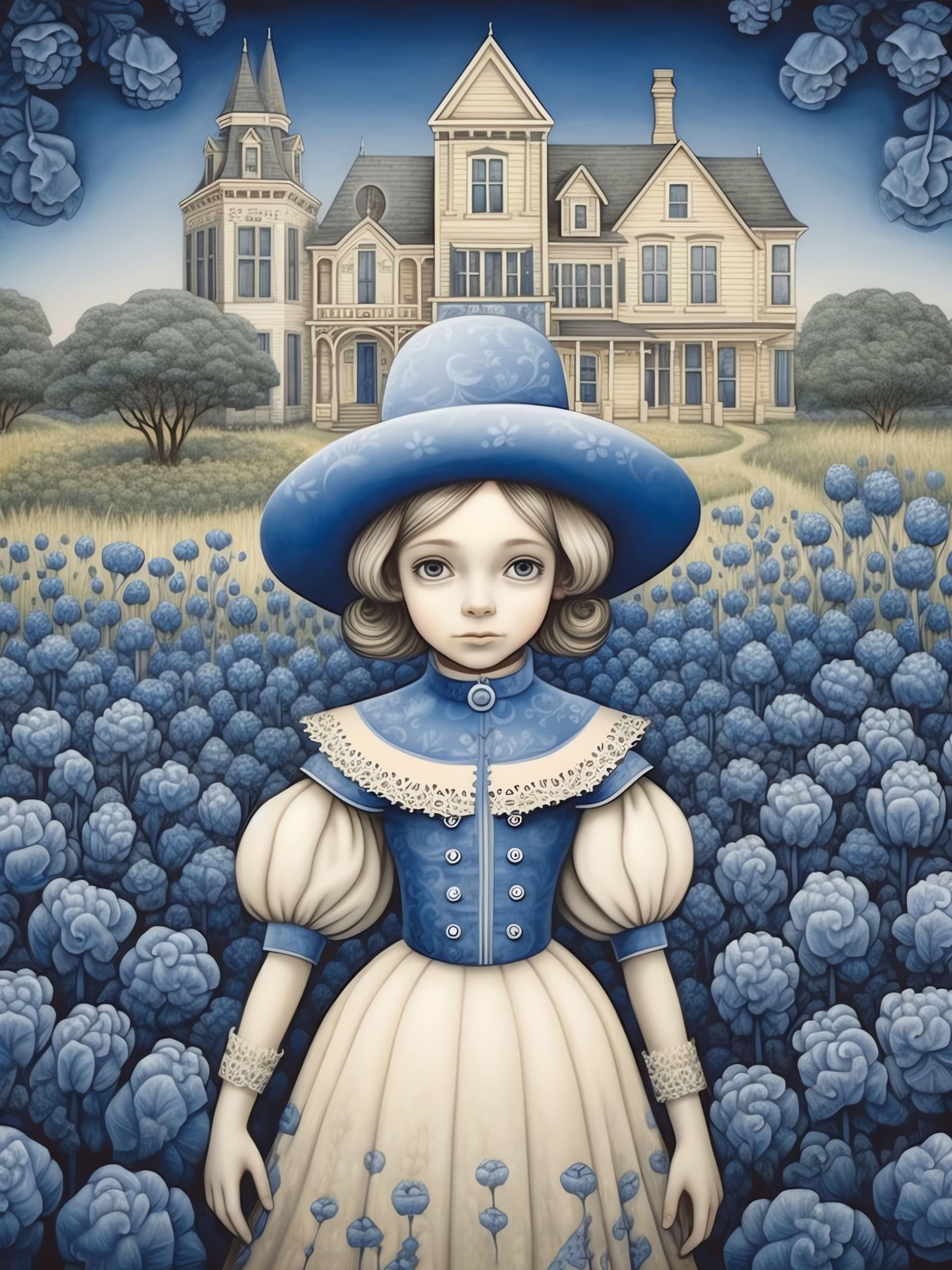 Blue Hat Portrait - Pro phone wallpaper