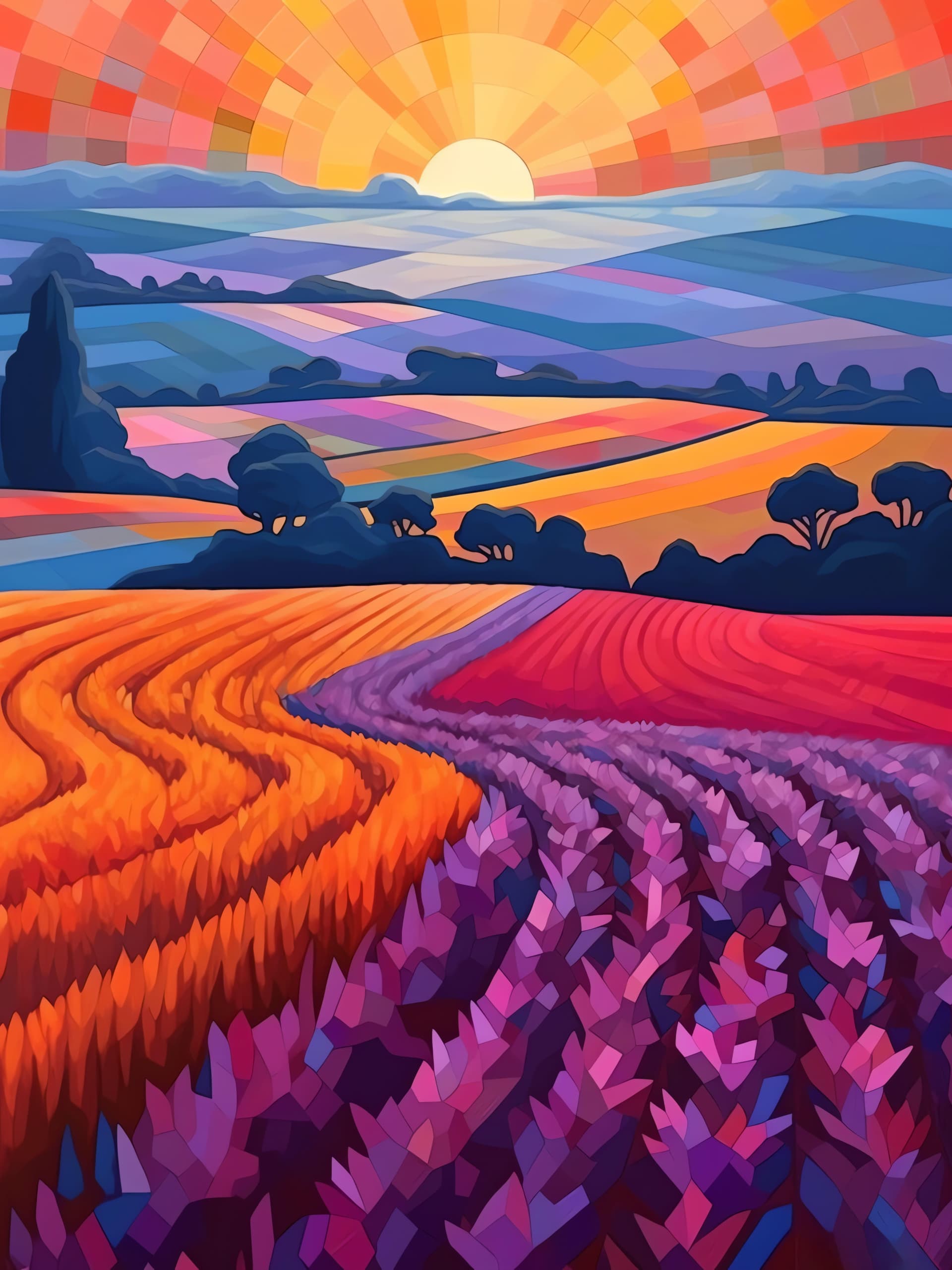 Abstract Field Vista - Pro phone wallpaper