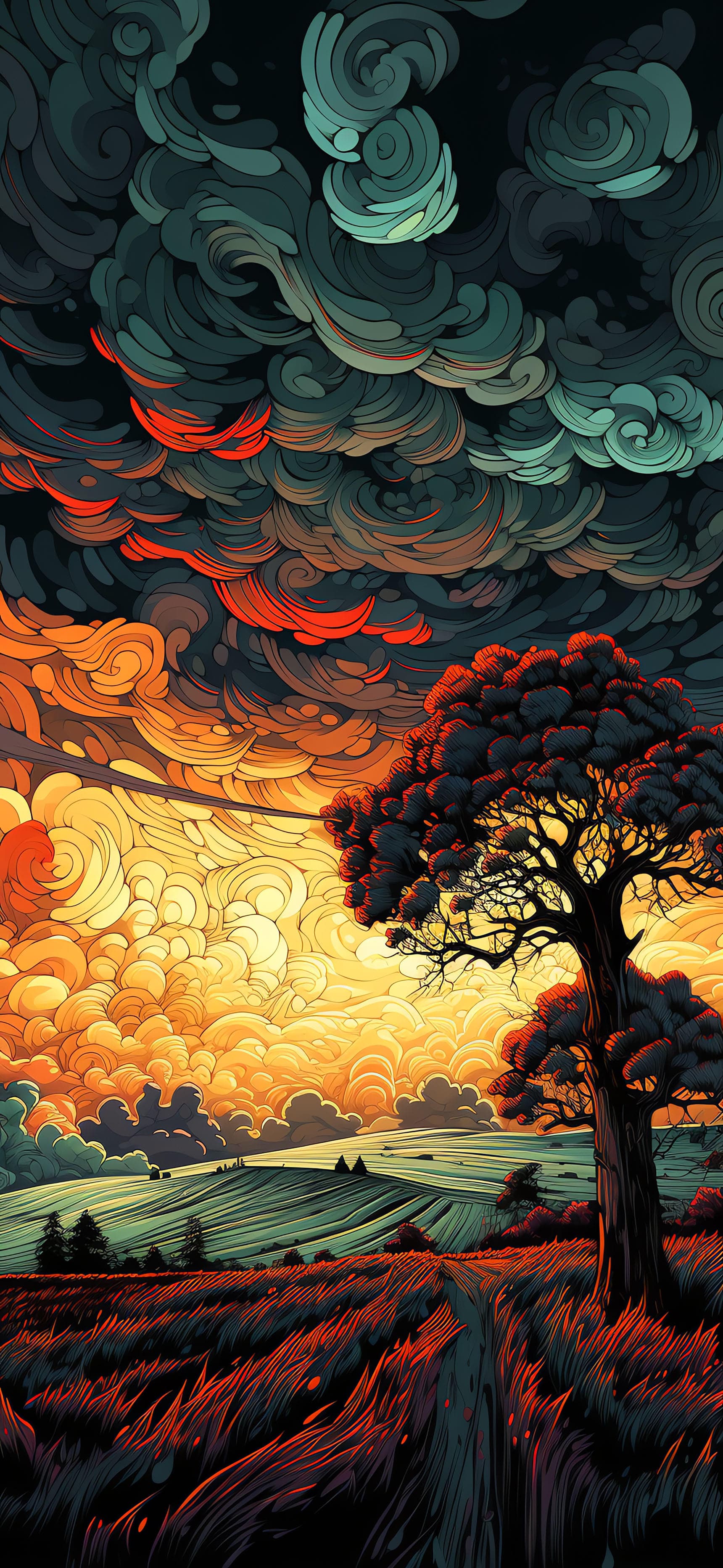 Dramatic Sky Landscape - Pro phone wallpaper