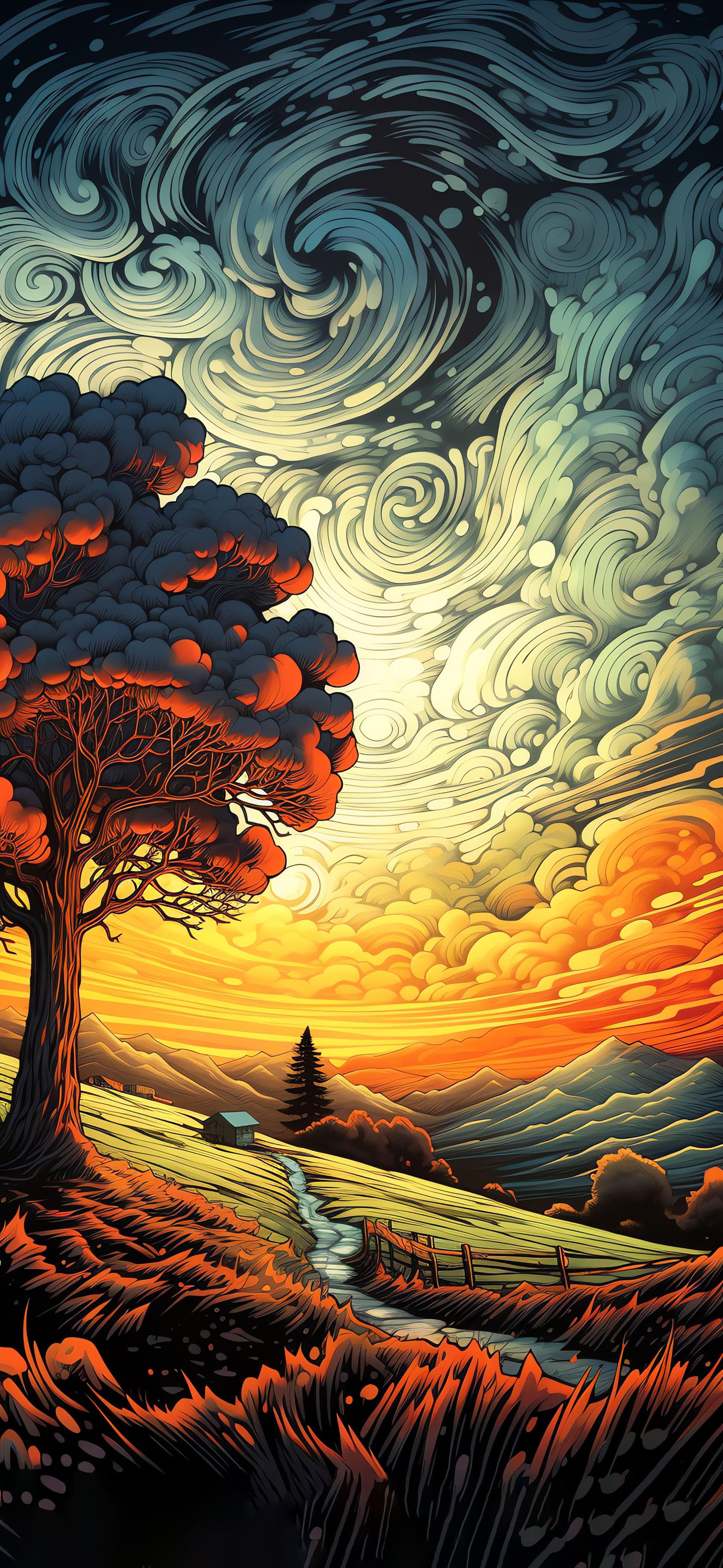 Tranquil Sunset Vista - Pro phone wallpaper