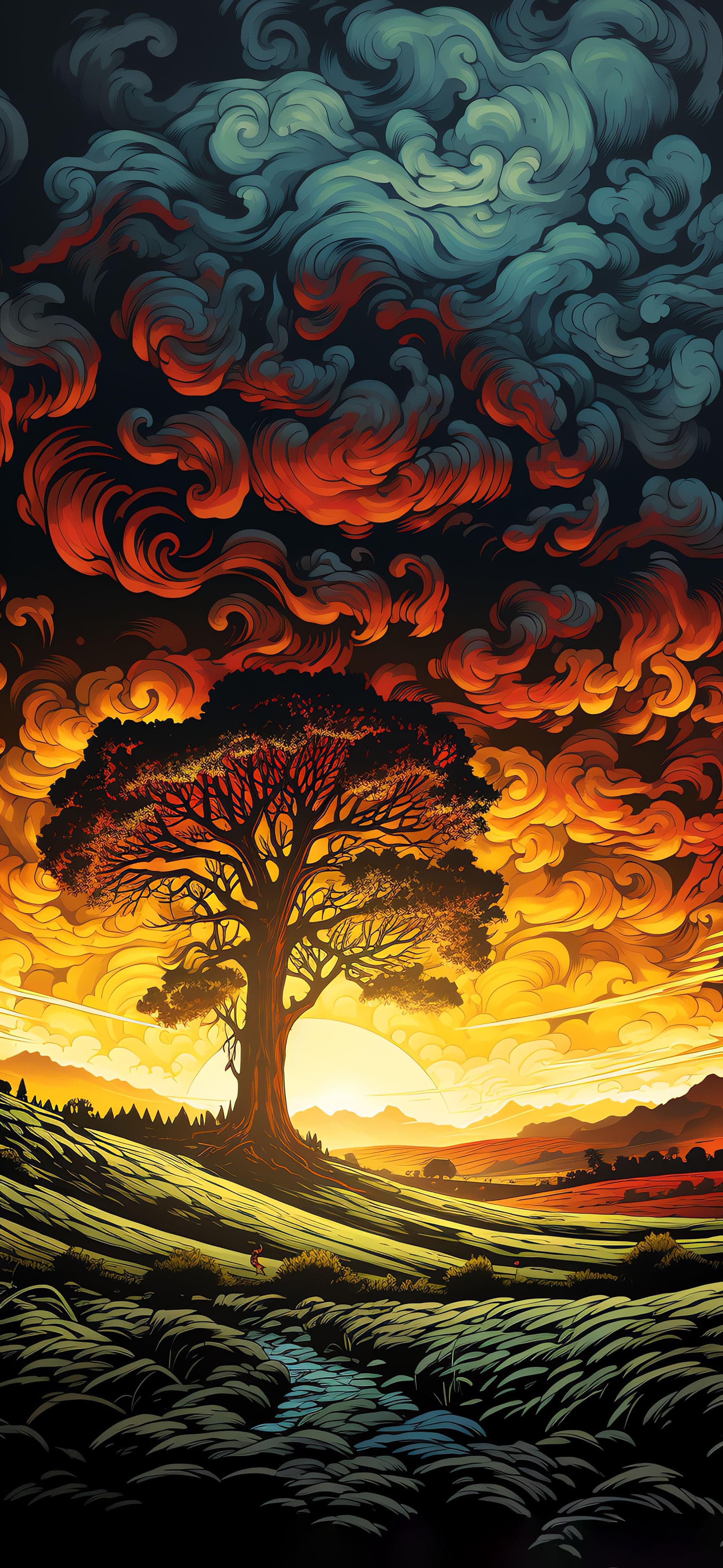 Dramatic Sky Tree - Pro phone wallpaper