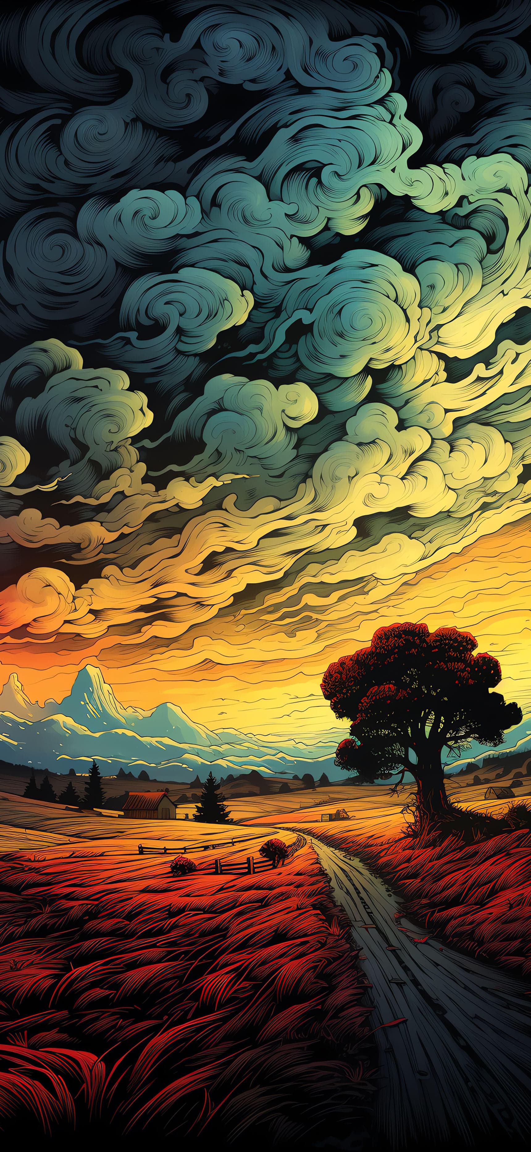 Dramatic Sky Path - Pro phone wallpaper