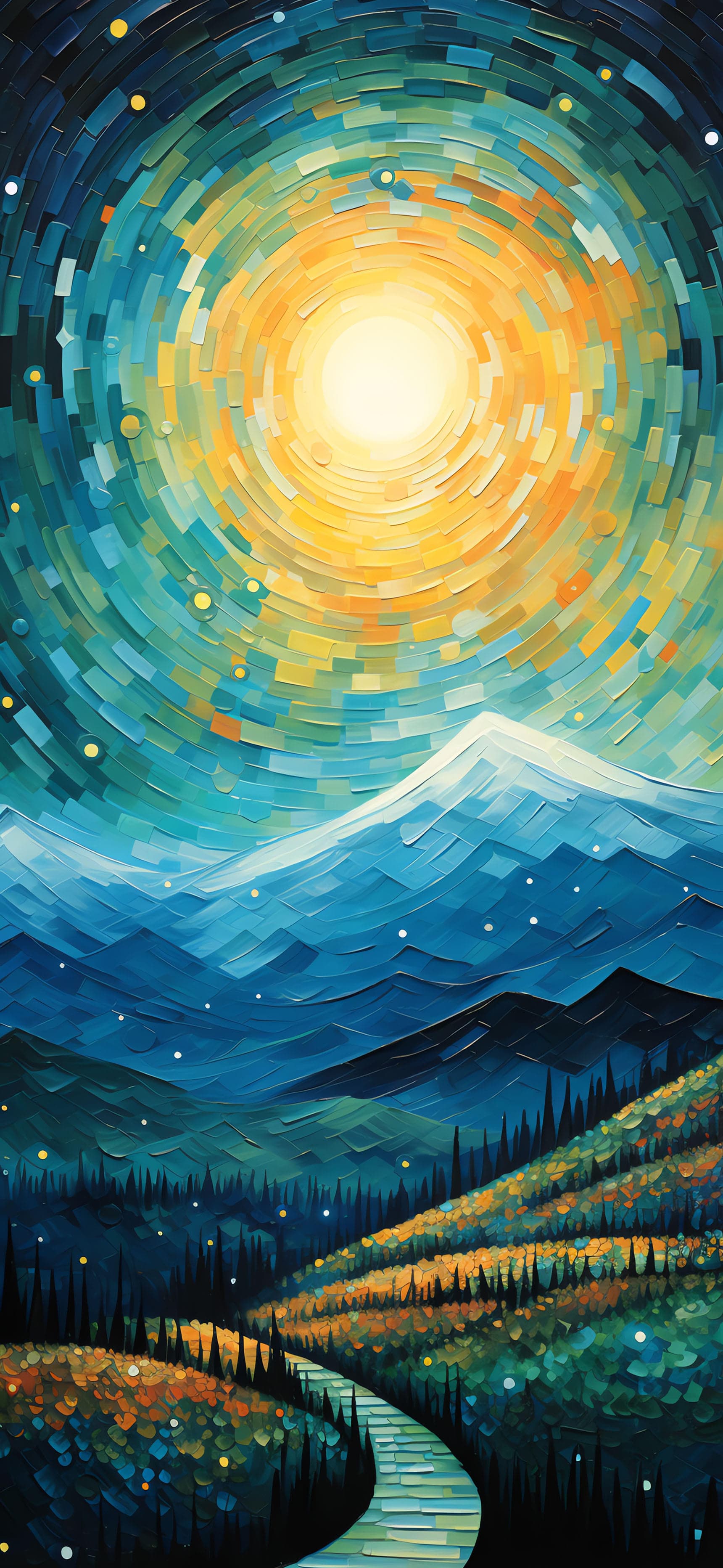 Mountain Star Swirl - Pro phone wallpaper