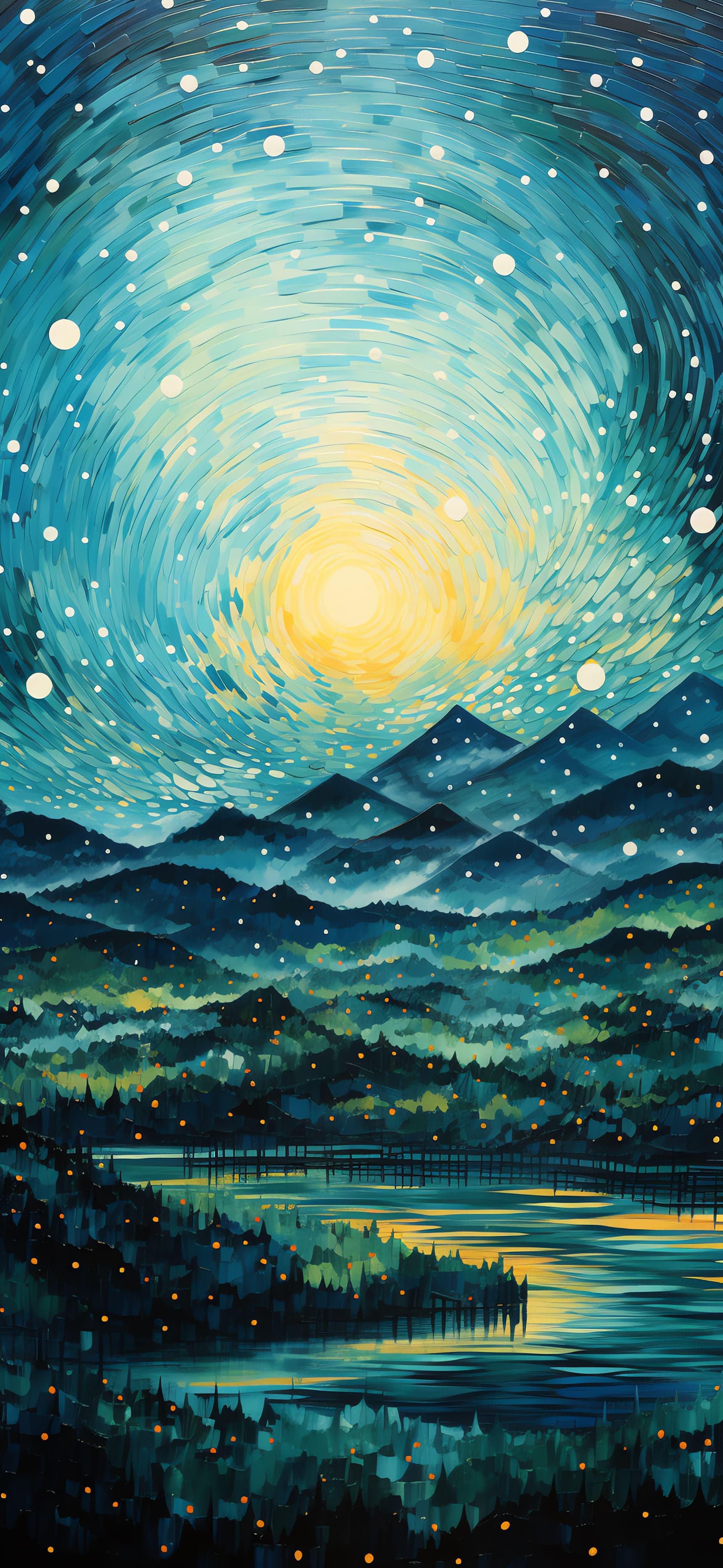 Starry Mountain Night - Pro phone wallpaper