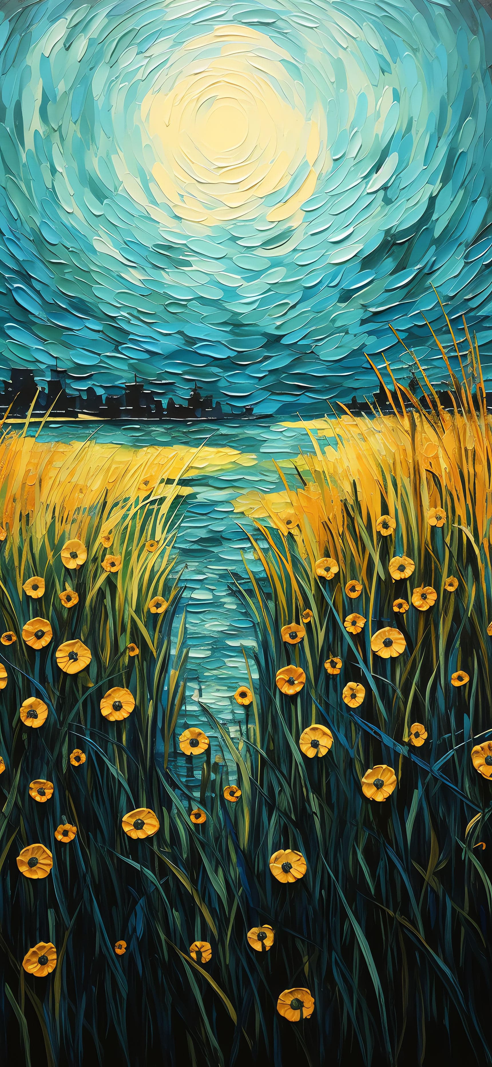 Golden Field Bloom - Pro phone wallpaper