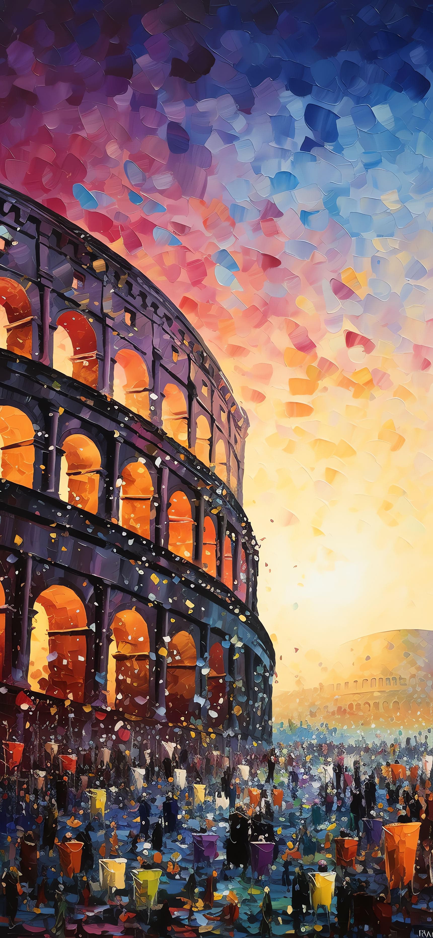 Colosseum Crowd - Pro phone wallpaper