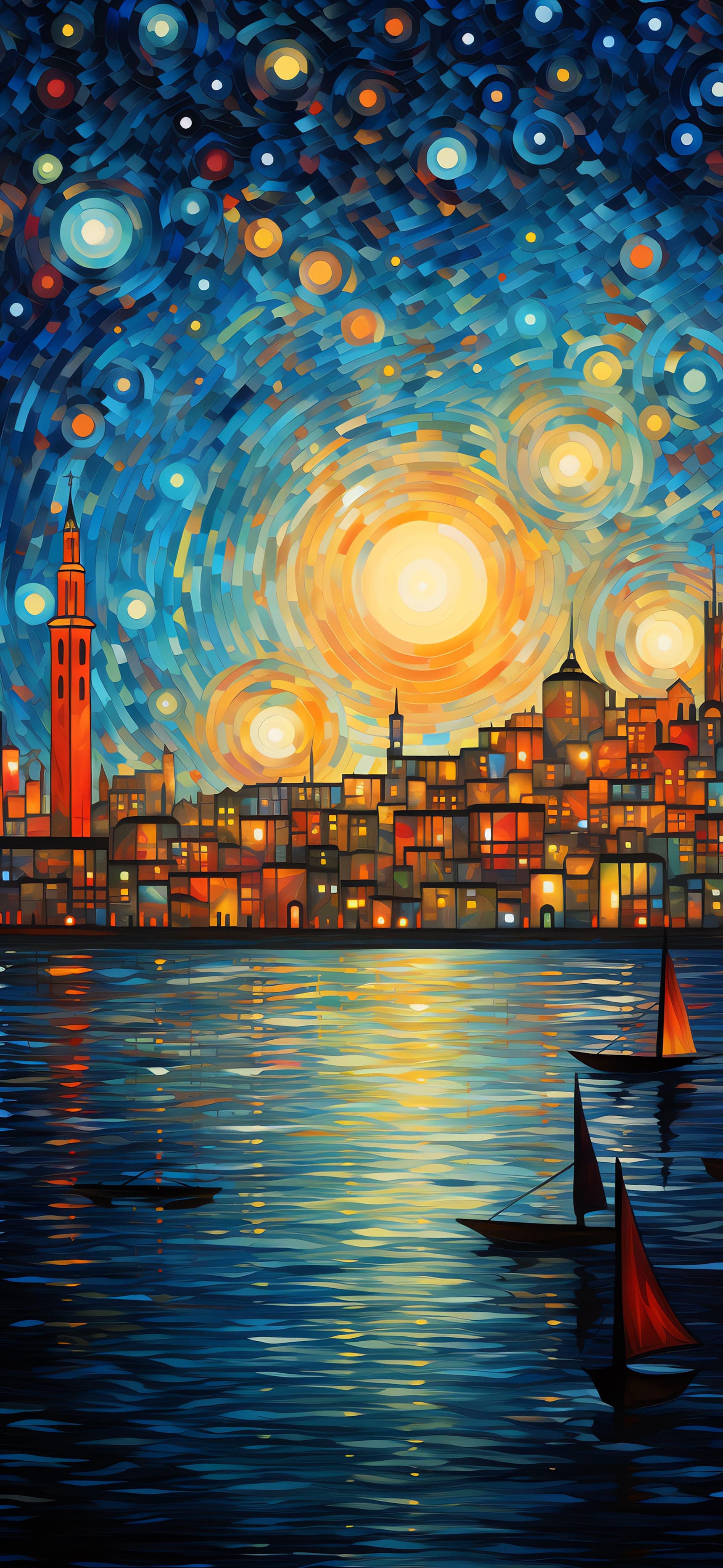 Starry Cityscape - Pro phone wallpaper