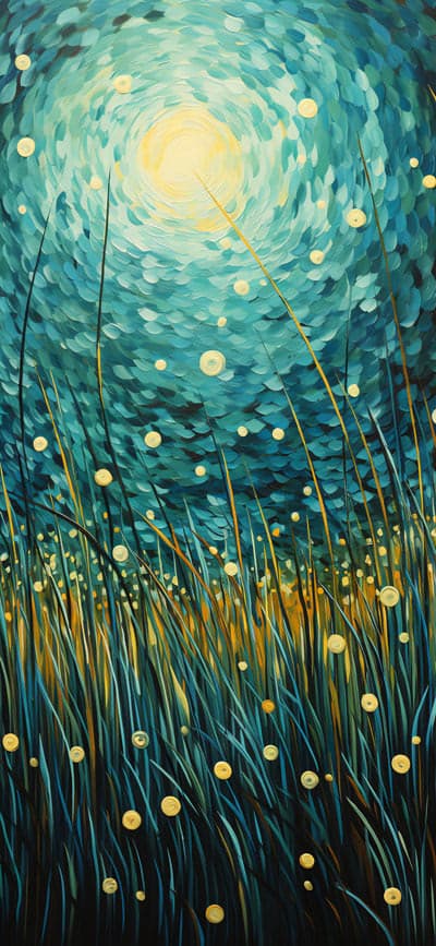Luminous Grass Painting - Pro phone wallpaper