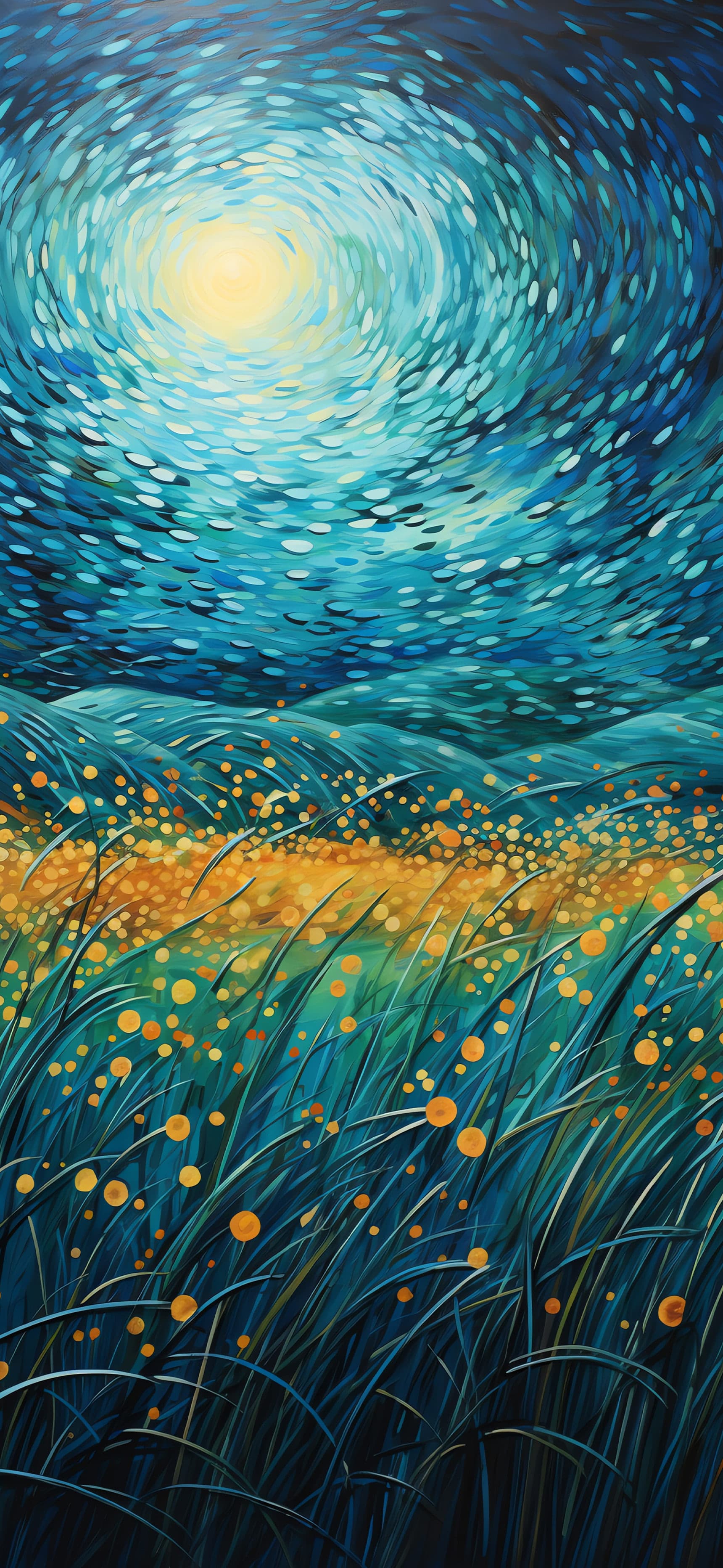 Golden Field Painting - Pro phone wallpaper