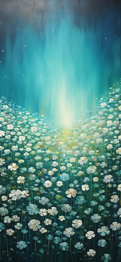 Luminous Floral Meadow - Pro phone wallpaper