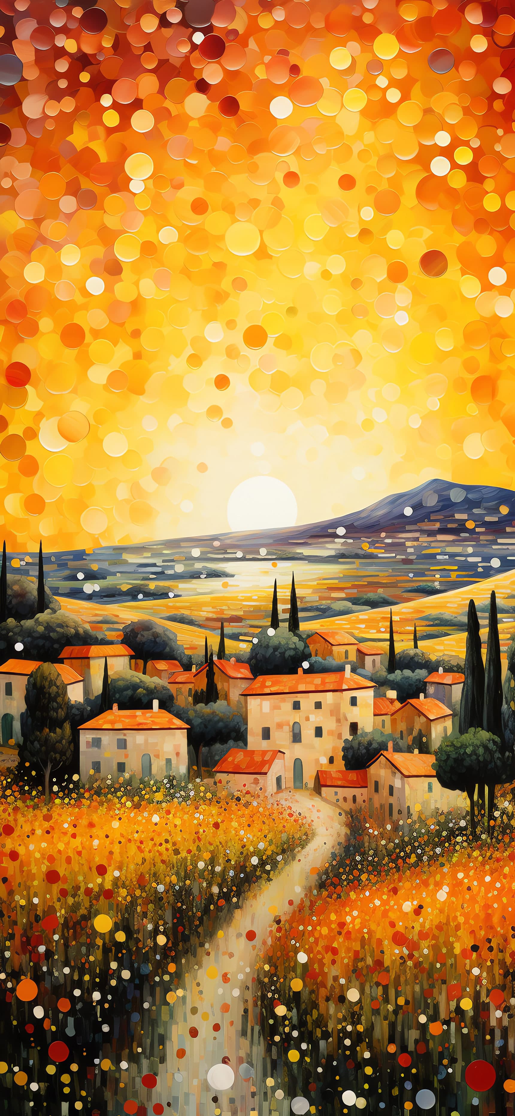 Golden Tuscan Fields - Pro phone wallpaper