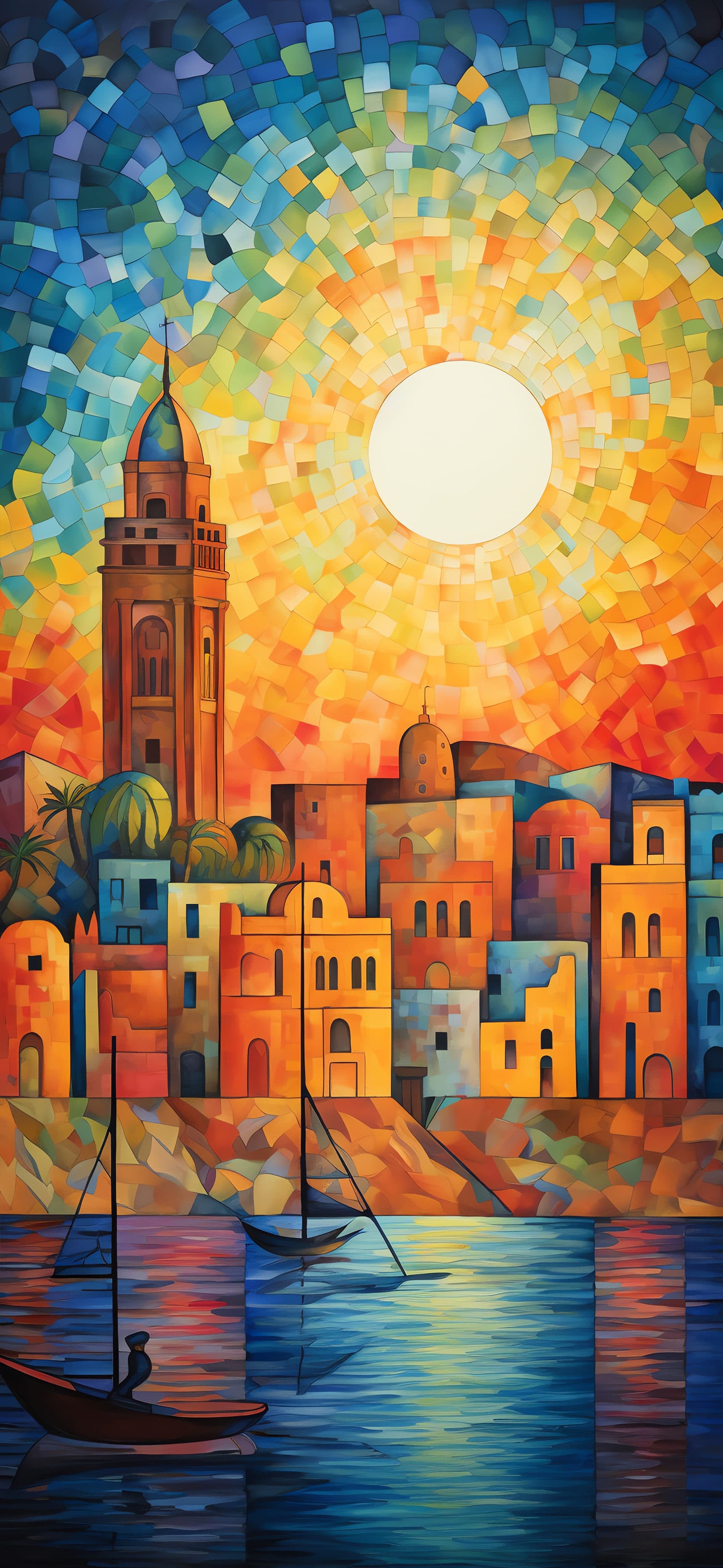 Coastal City Mosaic - Pro phone wallpaper