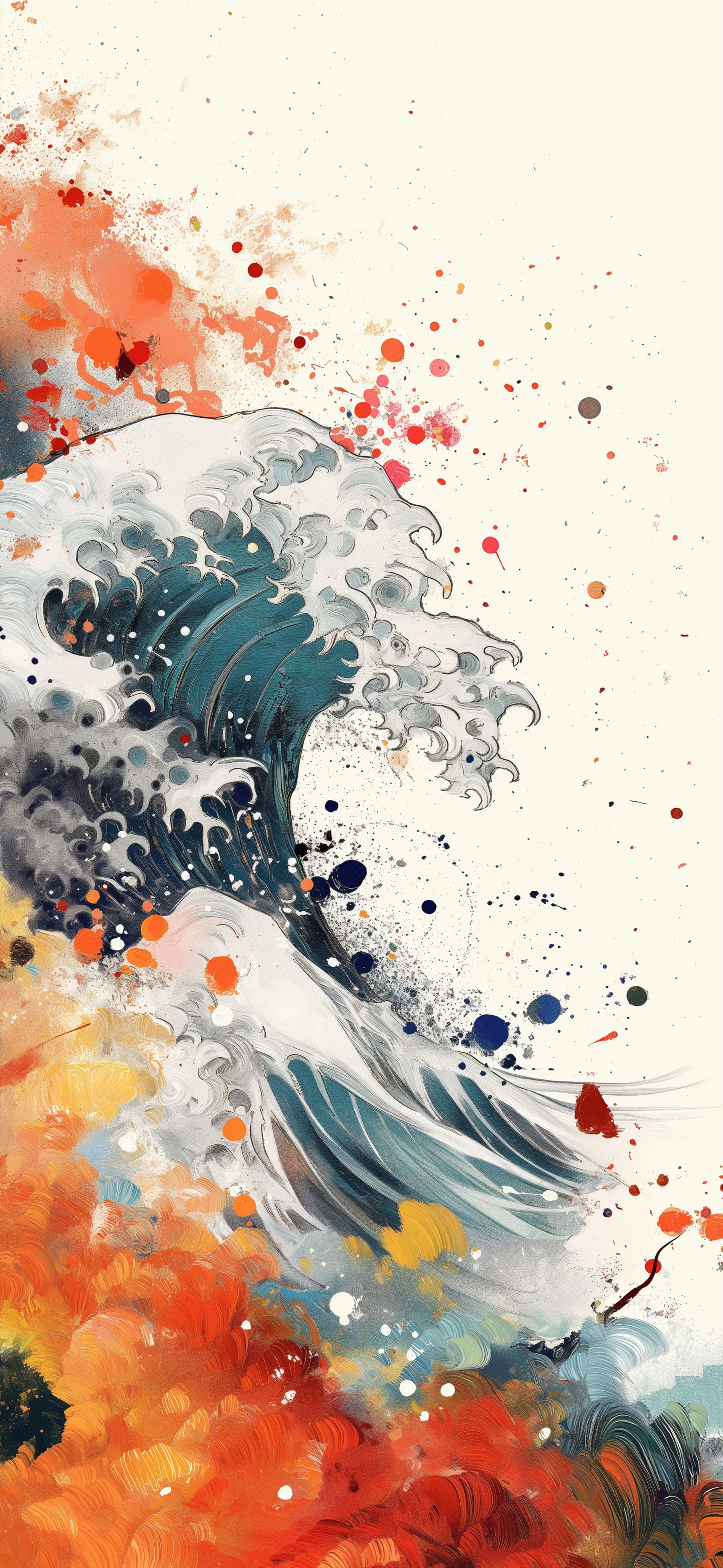 Ocean Wave Painting - Pro phone wallpaper