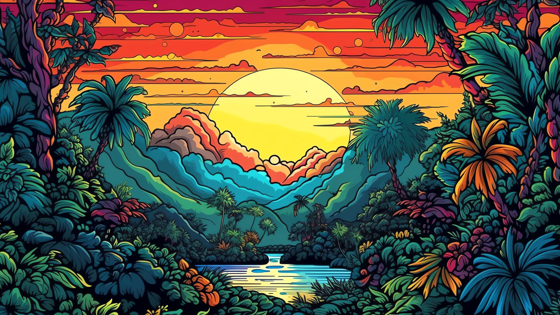 Sunset Mountain View - Pro desktop wallpaper