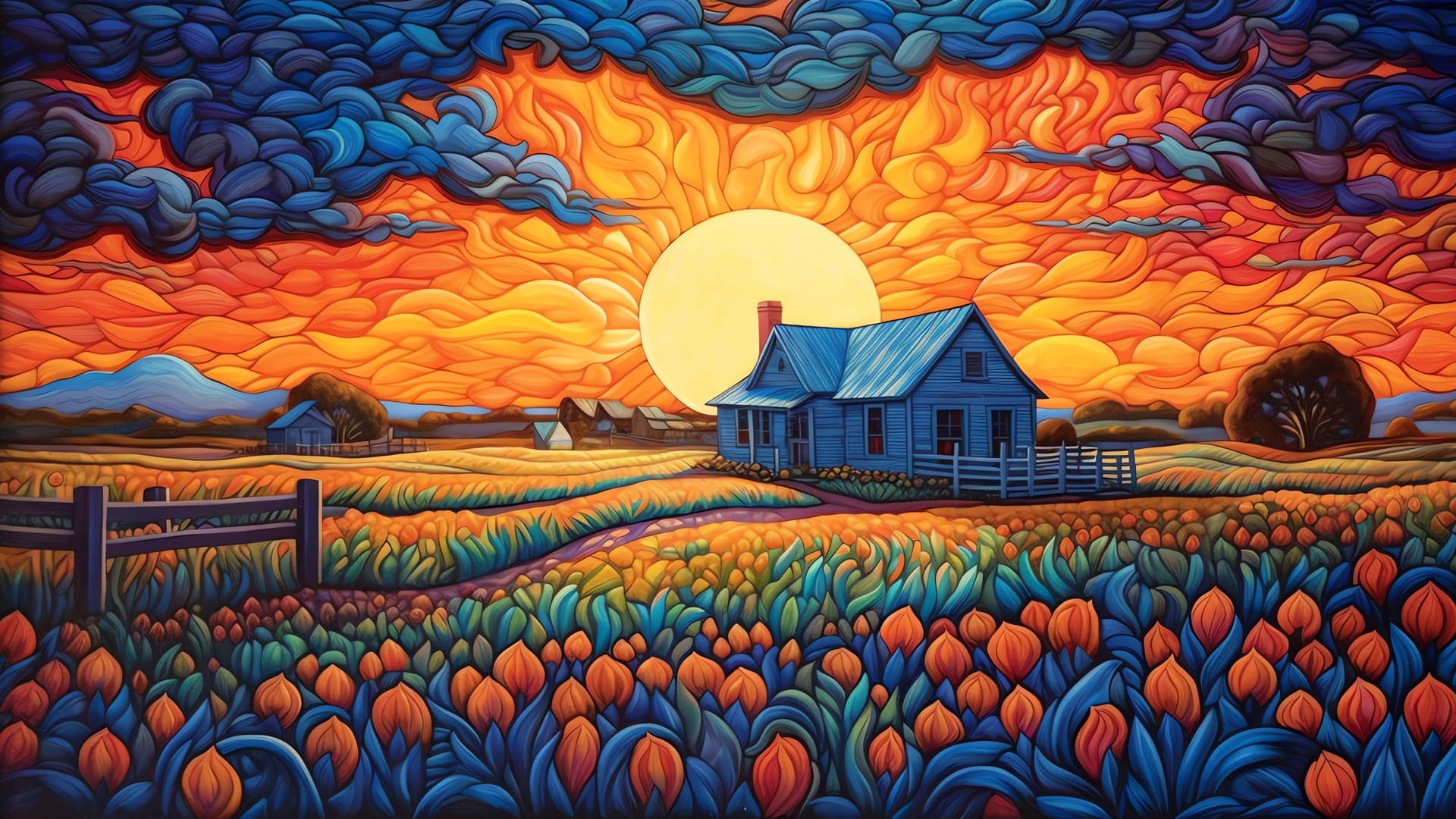 Golden Fields Sunset - Pro desktop wallpaper