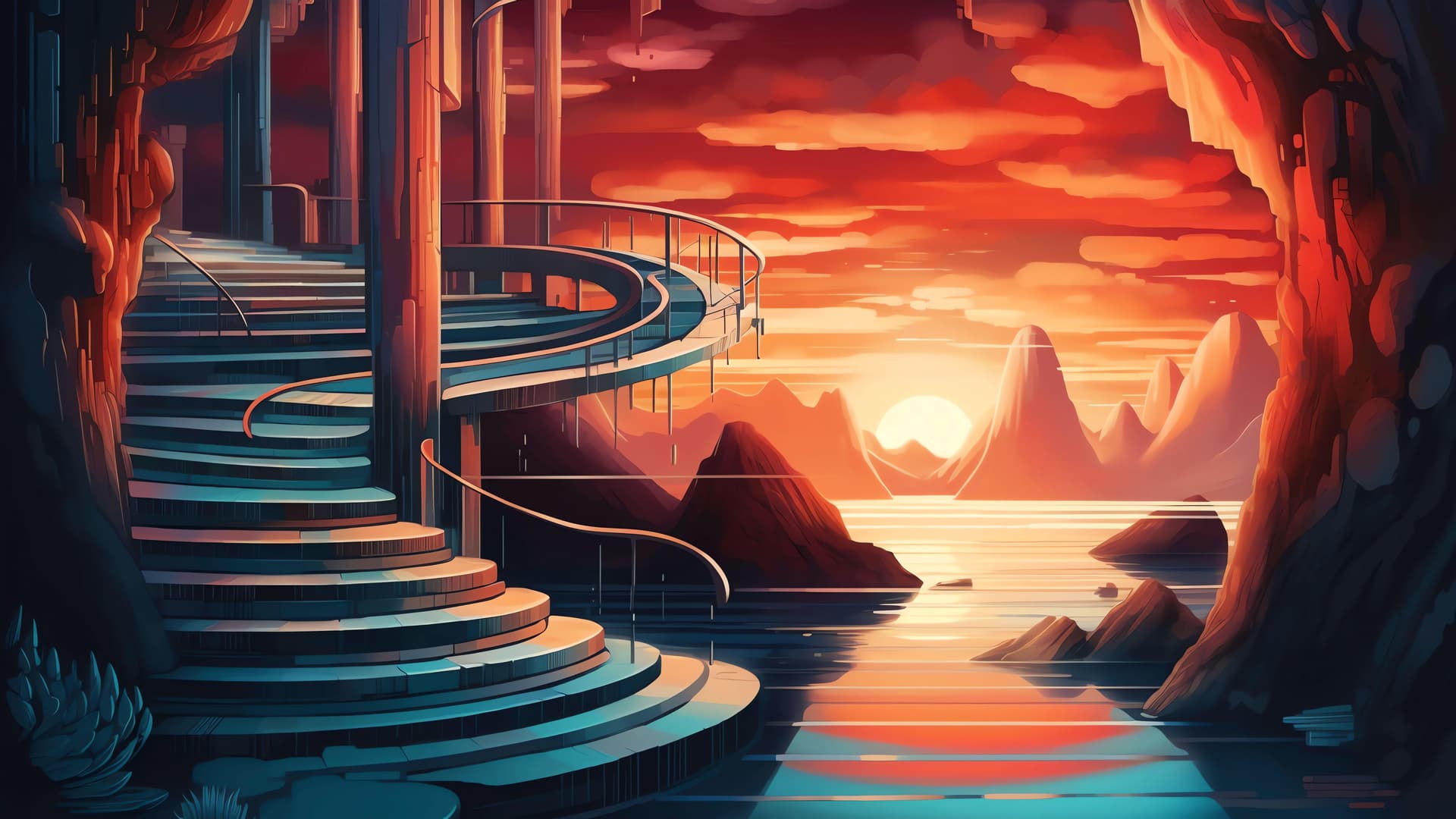 Sunset Reflections - free desktop wallpaper