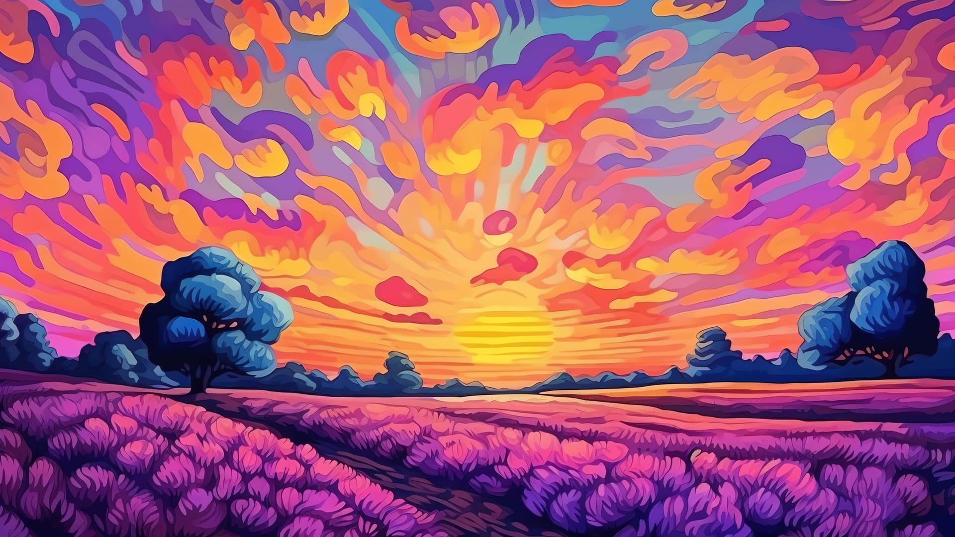 Colorful Sunrise Landscape - Pro desktop wallpaper