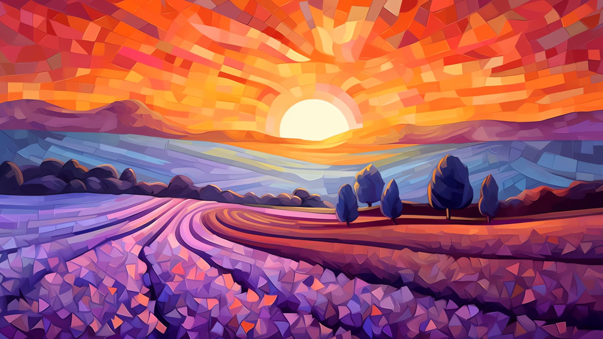 Lavender Fields at Dusk - Pro desktop wallpaper