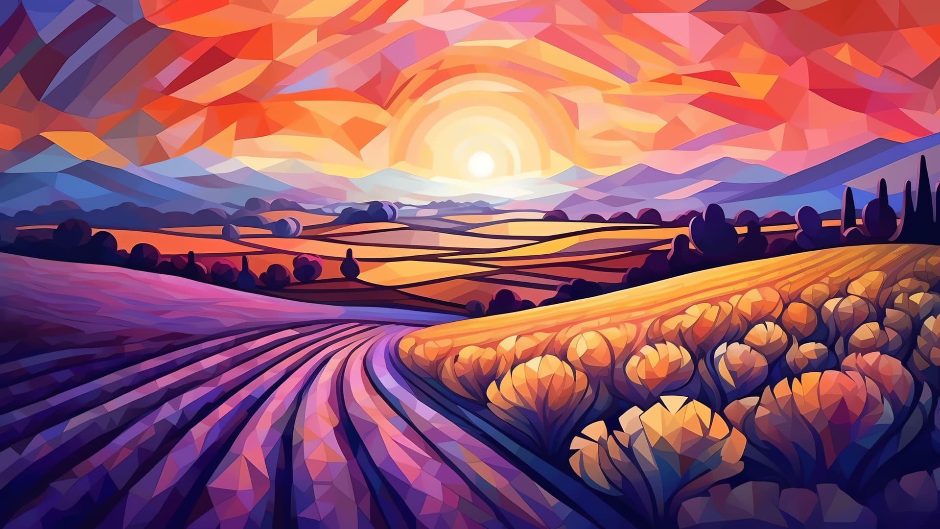 Lavender Sunset - free desktop wallpaper
