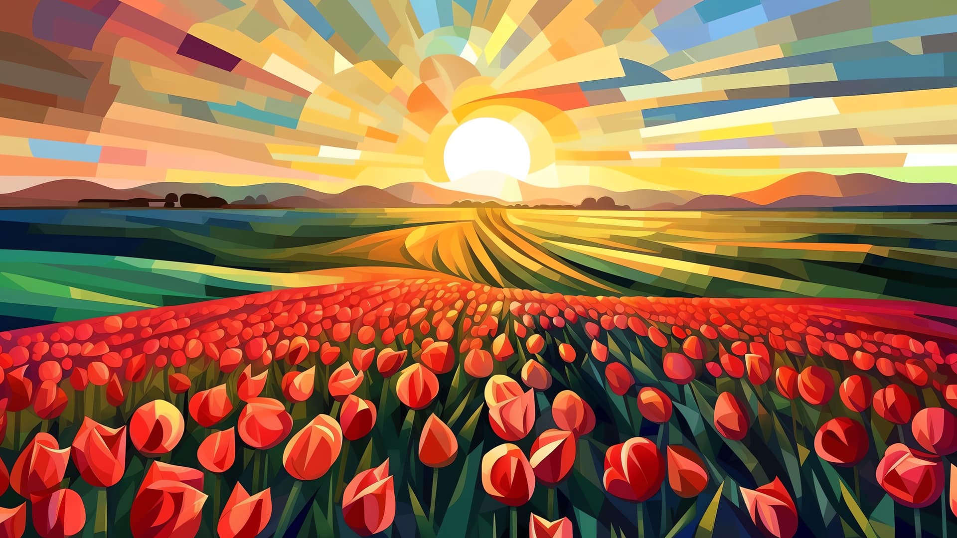 Colorful Tulip Landscape - Pro desktop wallpaper