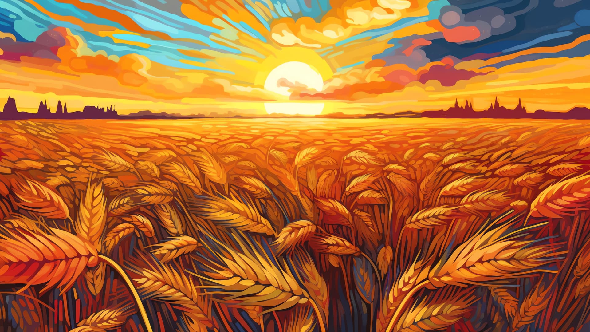 Golden Wheat Horizon - Pro desktop wallpaper