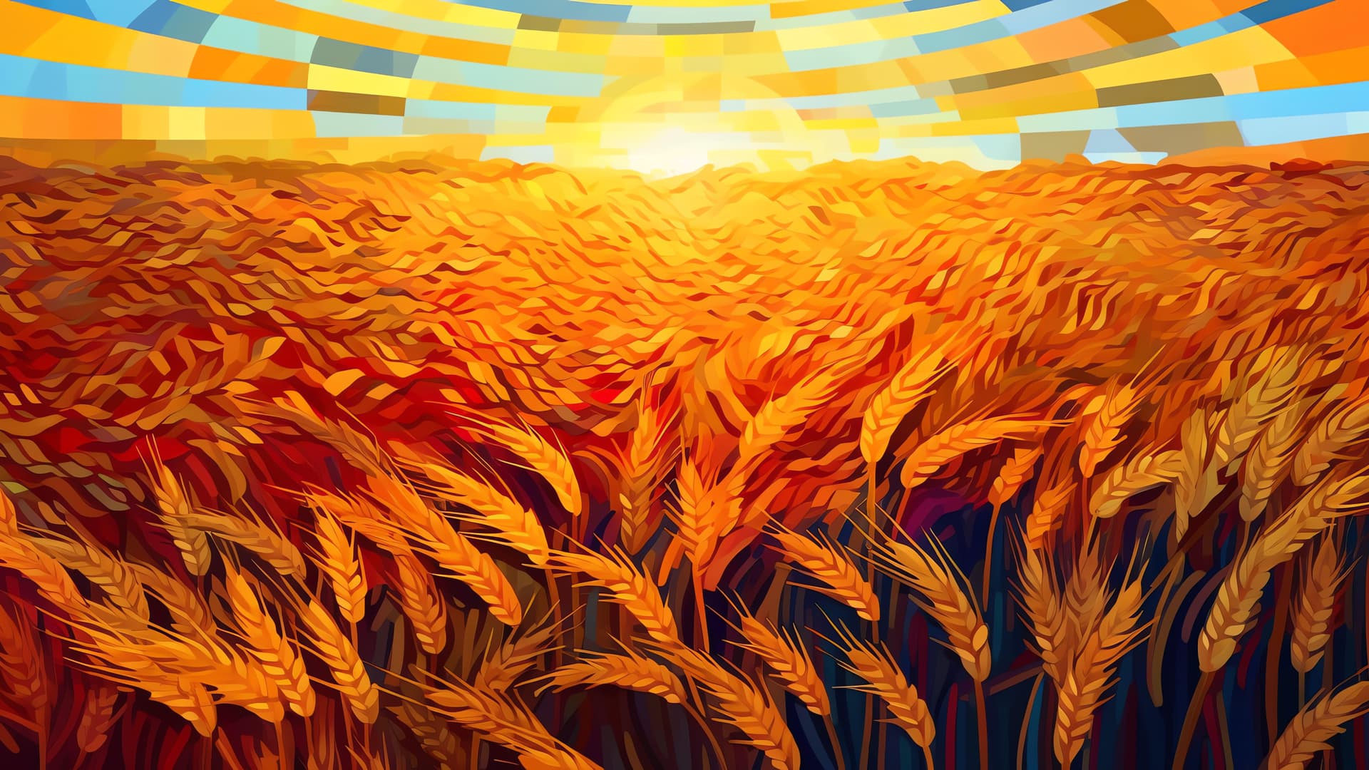 Sunset Over Wheat - Pro desktop wallpaper