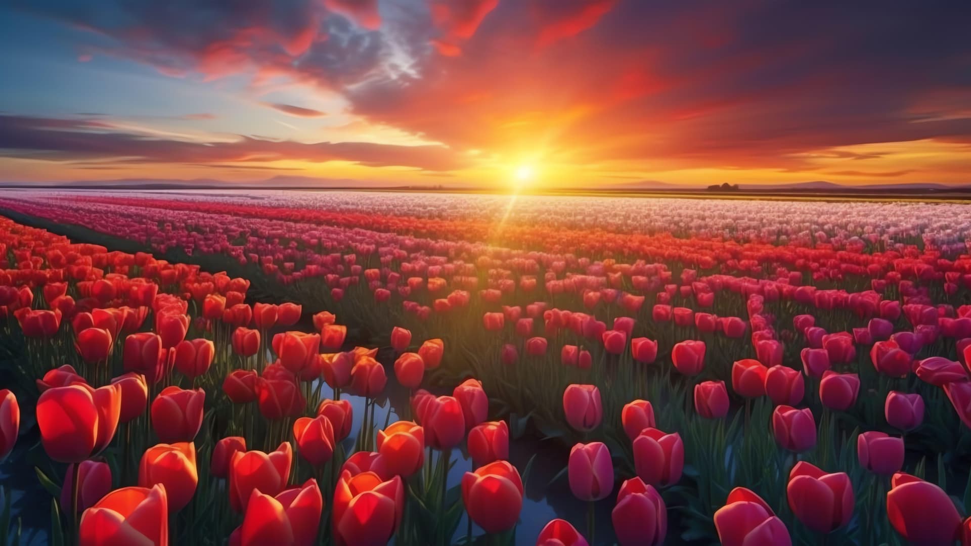 Vibrant Tulip Field 2 - Pro desktop wallpaper