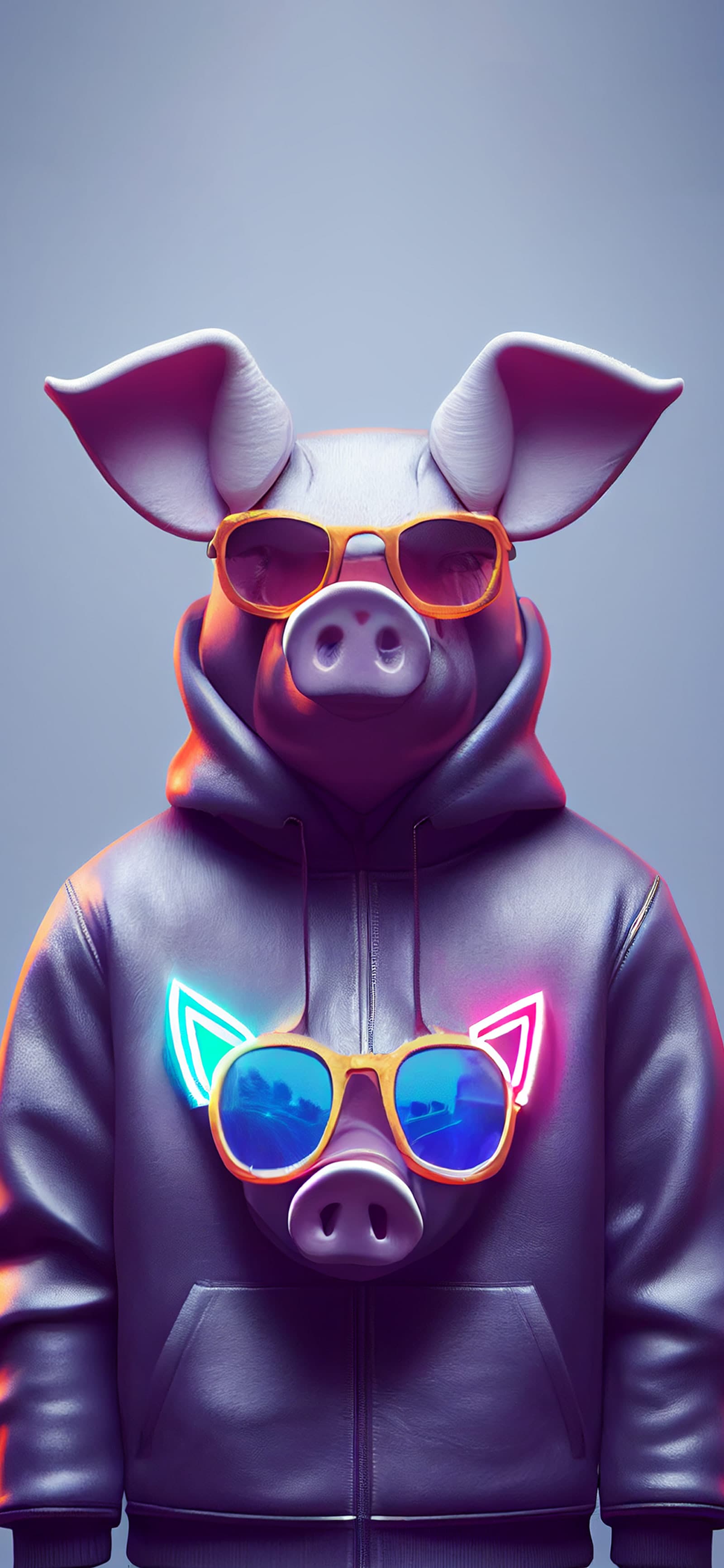 Piggy Neon Style - Pro phone wallpaper