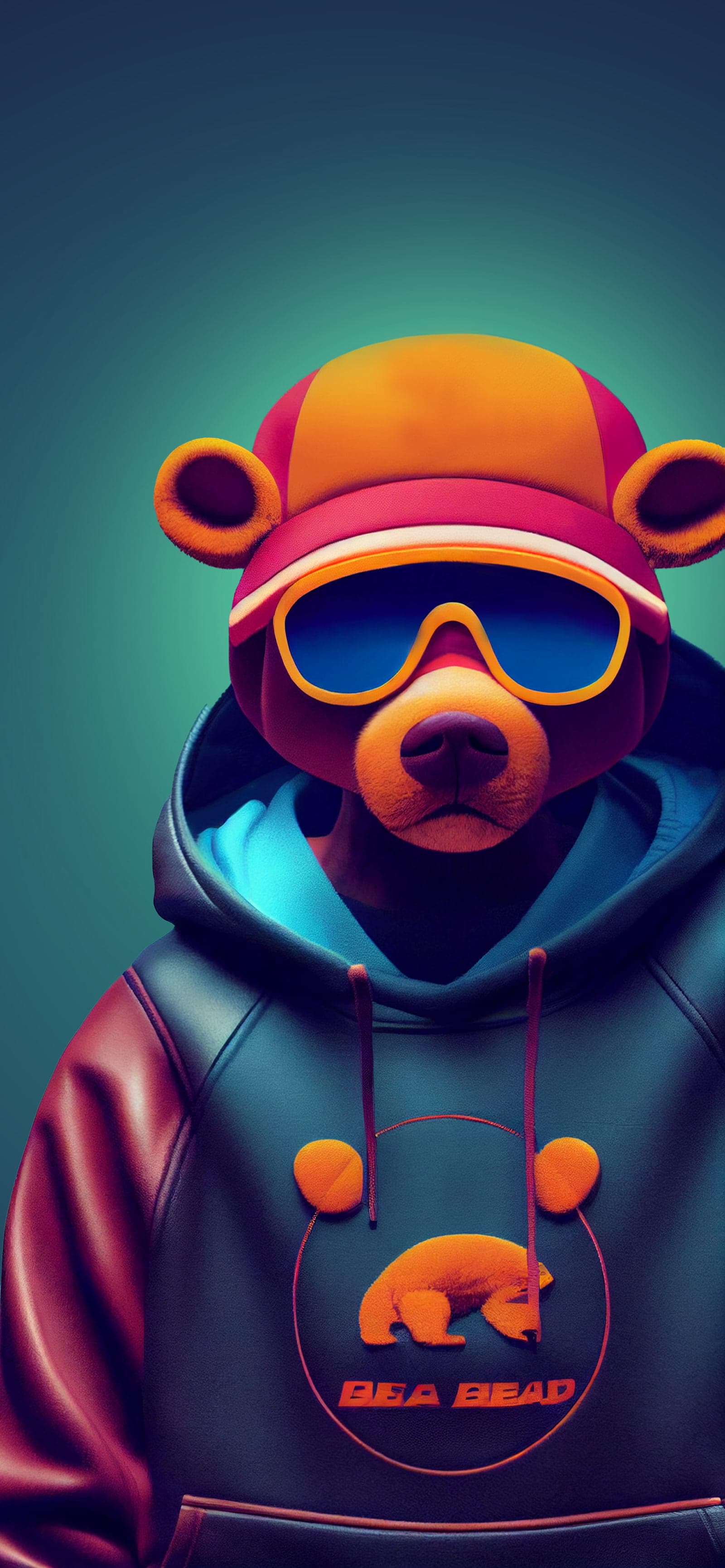 Hipster Bear Portrait - Pro phone wallpaper