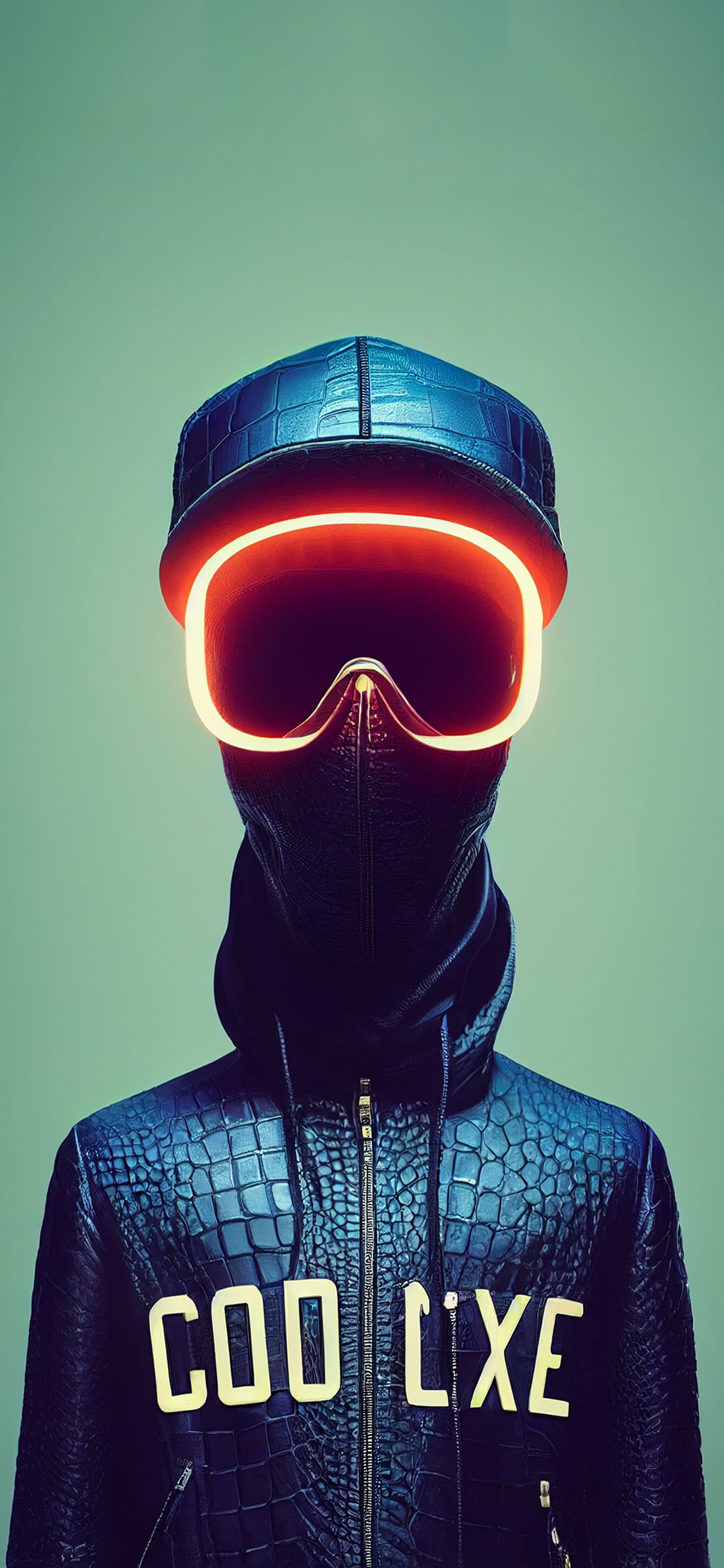 Neon Masked Figure - Pro phone wallpaper