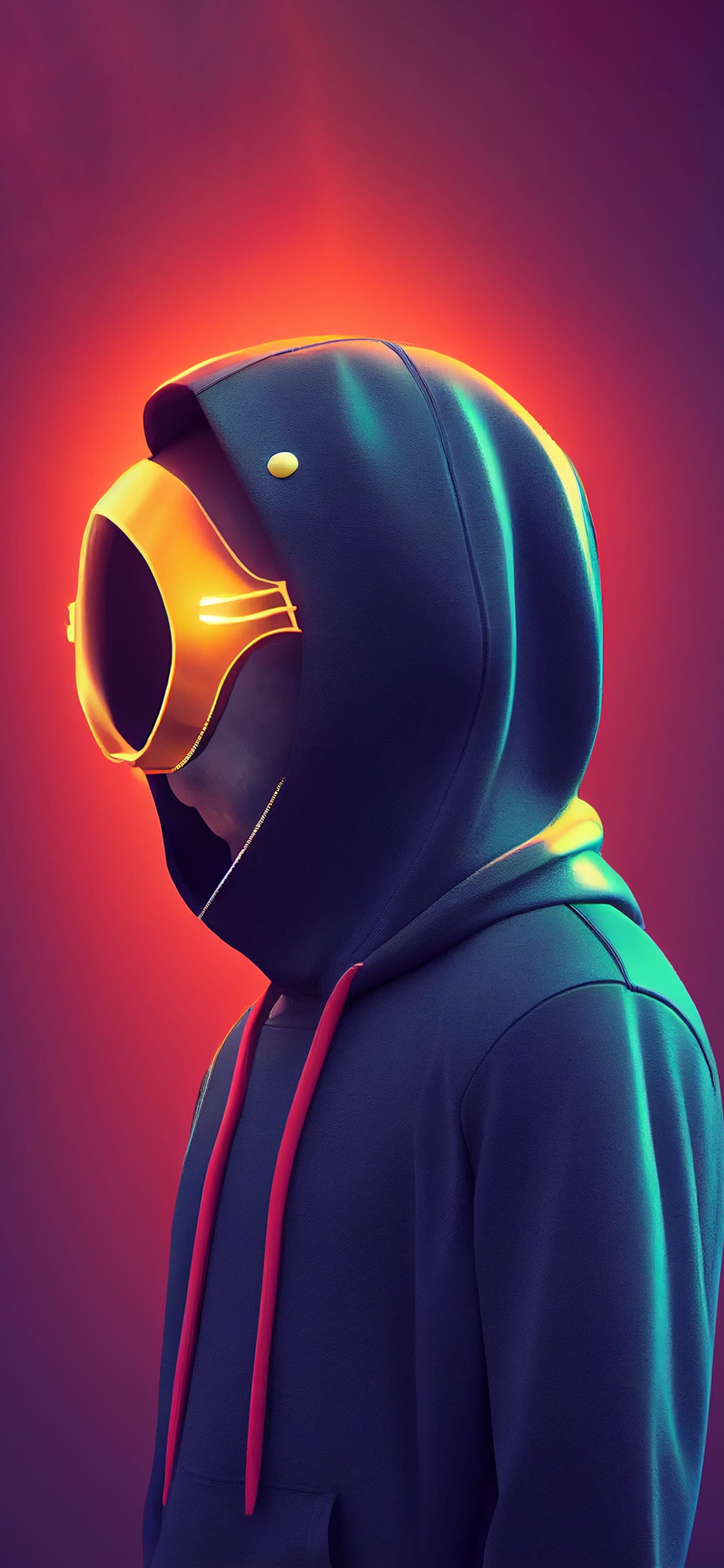 Futuristic Masked Figure - Pro phone wallpaper
