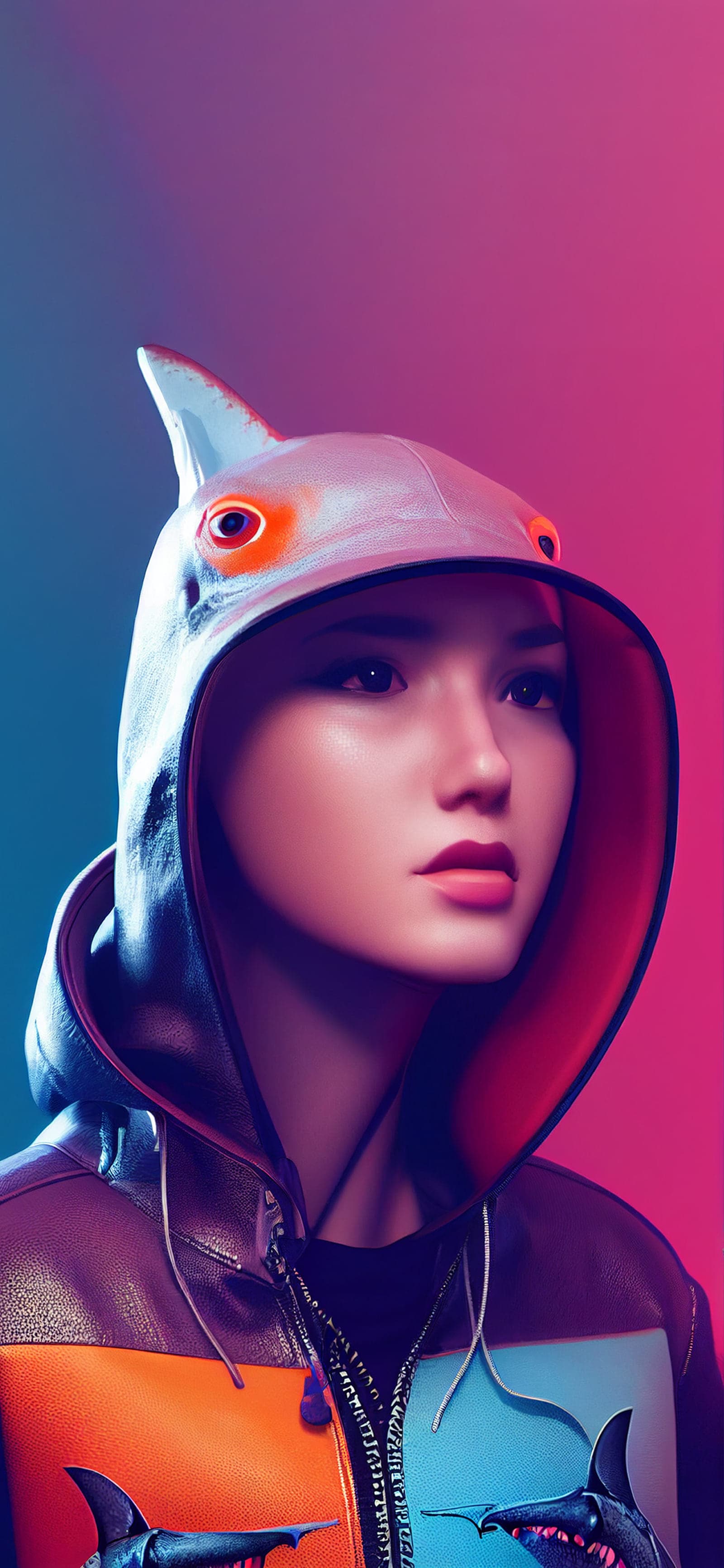 Shark Girl - Pro phone wallpaper