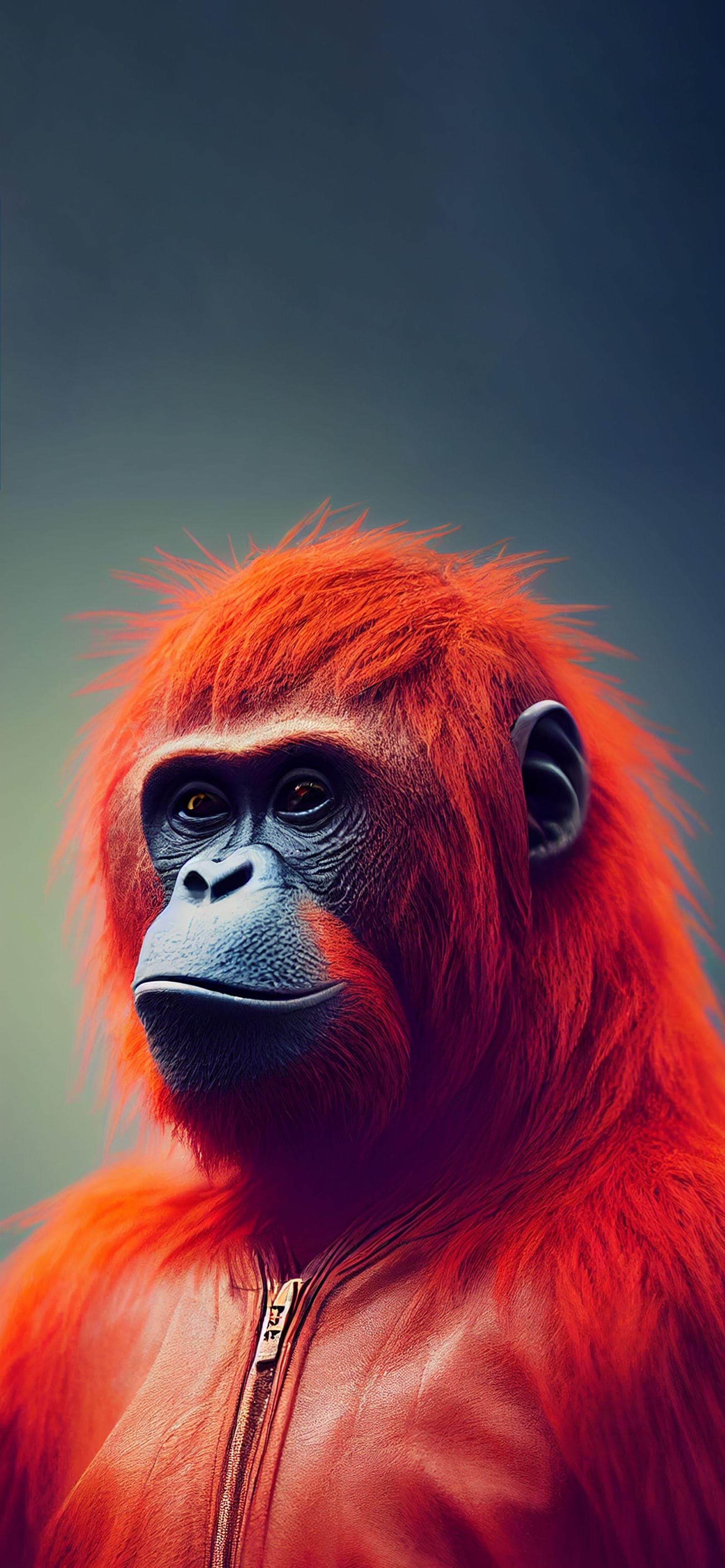 Red Orangutan Jacket - Pro phone wallpaper